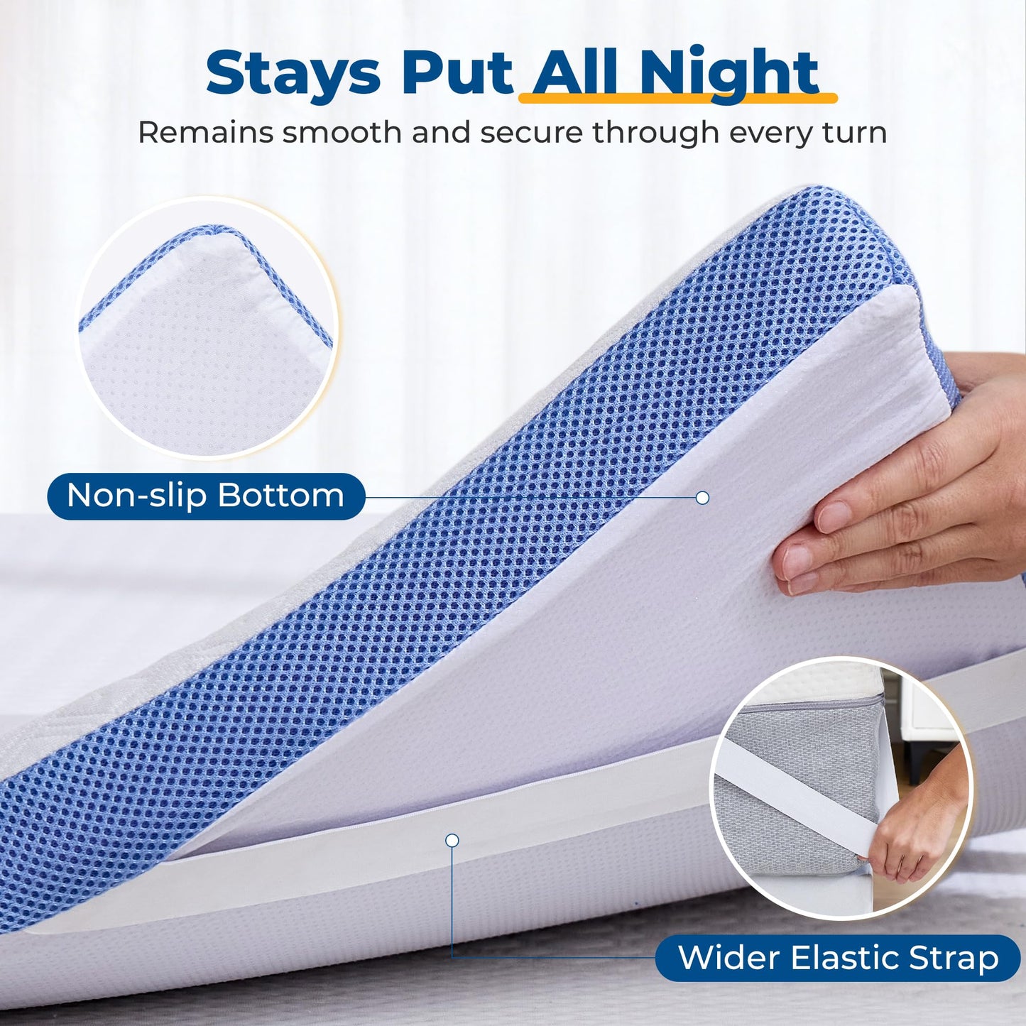 BDEUS 2 Inch Gel Memory Foam Mattress Topper Twin XL Size, Cooling Mattress Topper for Back Pain Relief, Non-Slip Design with Removable & Washable Soft Bamboo Cover.