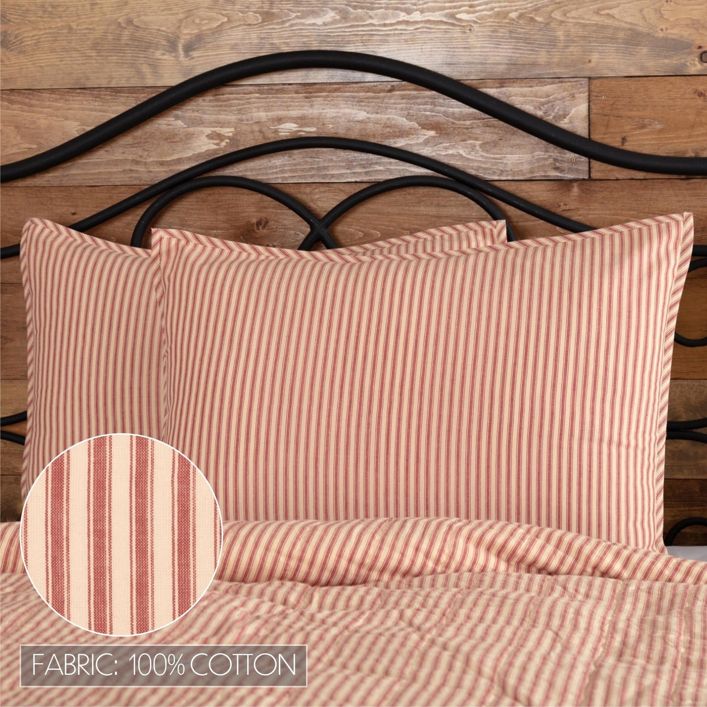 VHC Brands Sawyer Mill Red 5 Piece Queen Quilt Set (1 Queen Quilt, 2 Standard Shams, 2 Standard Pillowcase)