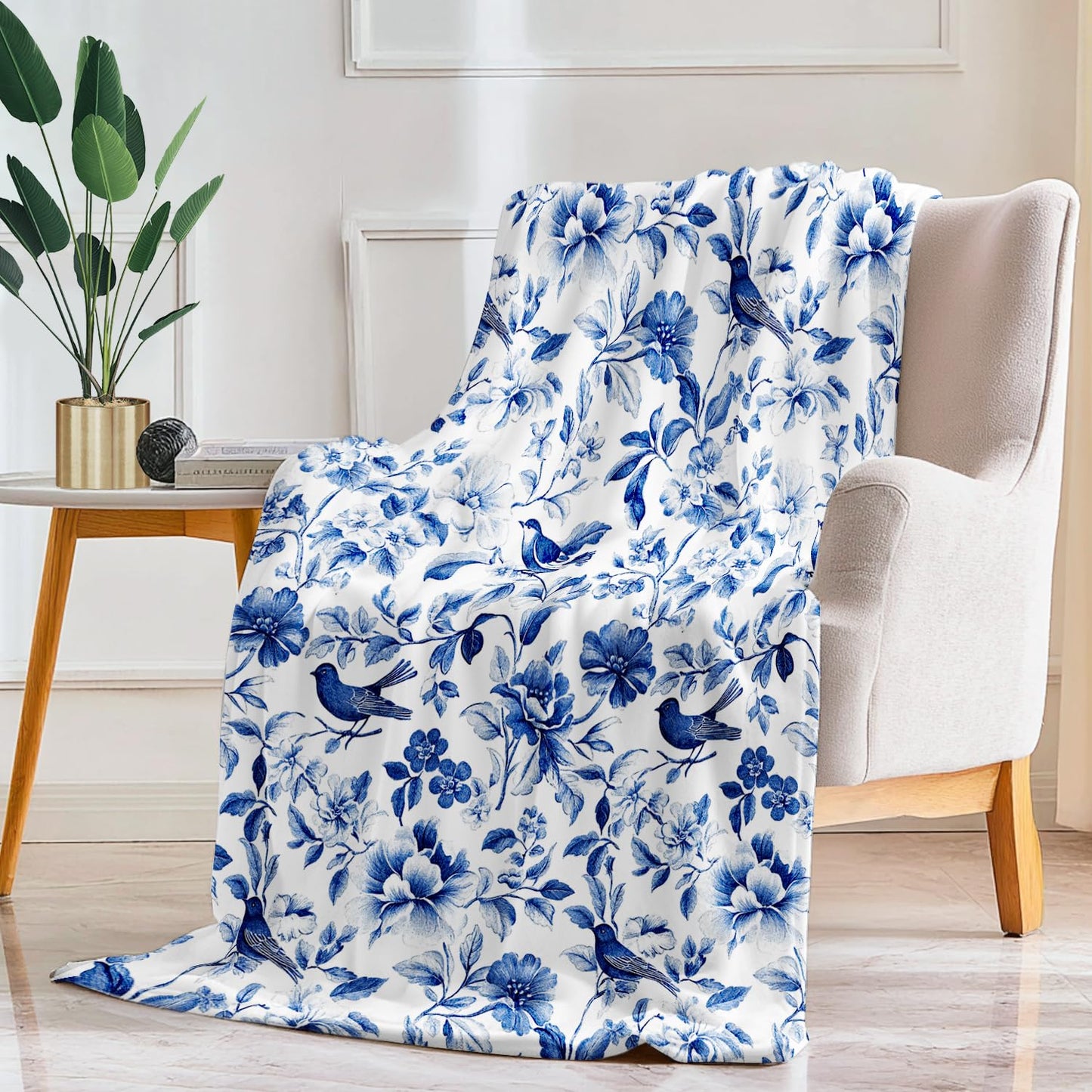 Flower Blanket Blanket Floral Fleece Throw Blanket Super Soft Fuzzy Plush Cozy Warm Floral Decor Bedding Blankets Gift for Boys Girls Men Women Kids & Adult 50"X40"