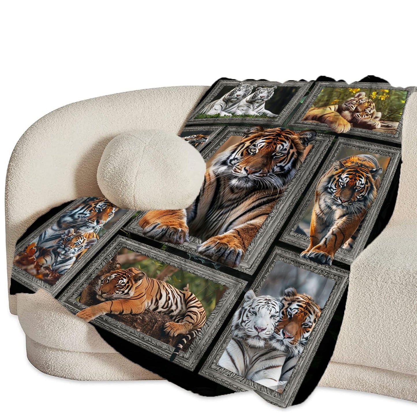 Baegopa Tiger Blanket Wild Animal Throw Blanket 50"X40"