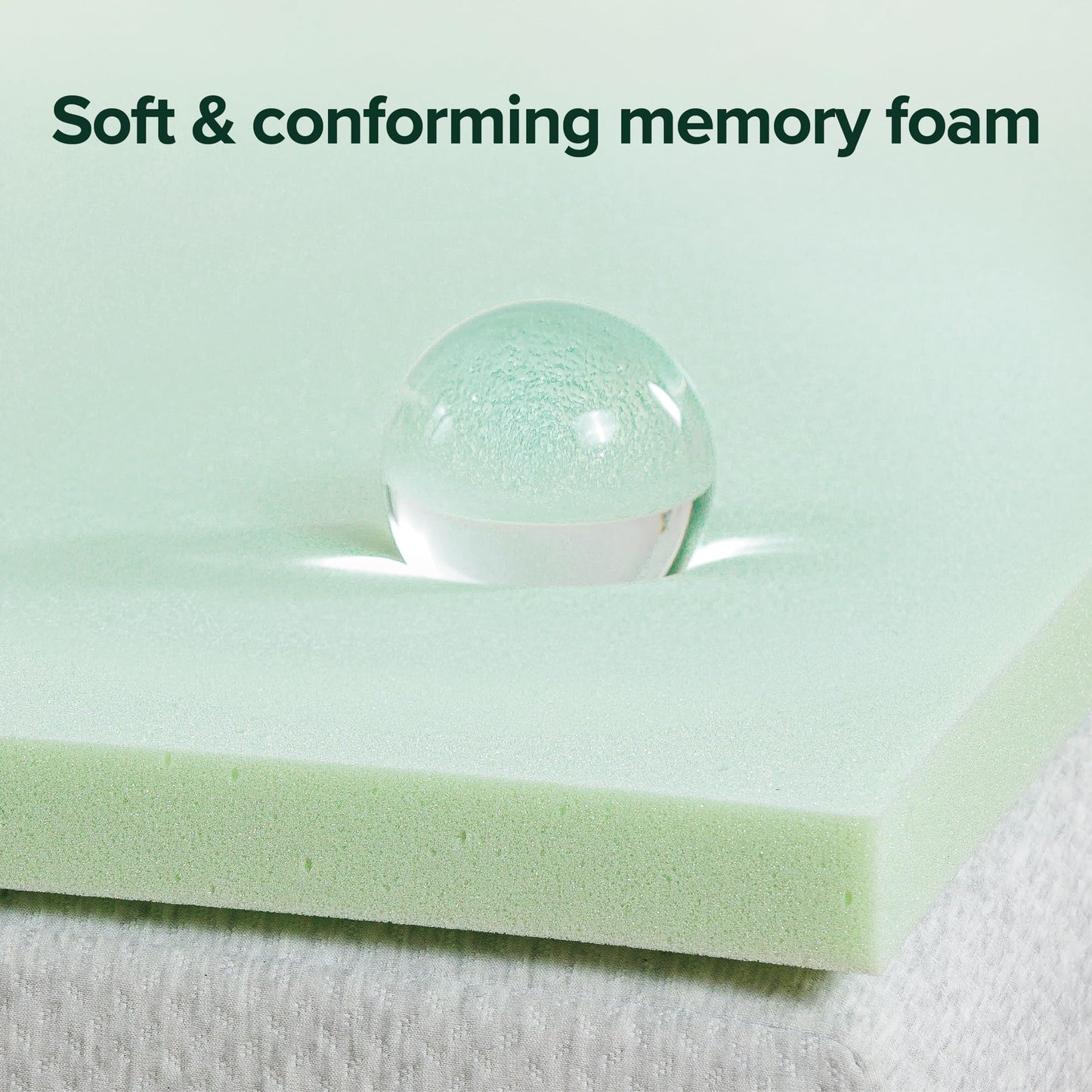 ZINUS 2 Inch Green Tea Memory Foam Mattress Topper, Pressure-Relieving Layer, Ideal for Back Pain Relief, Compact WONDERBOX Packaging, CertiPUR-US Certified, Full