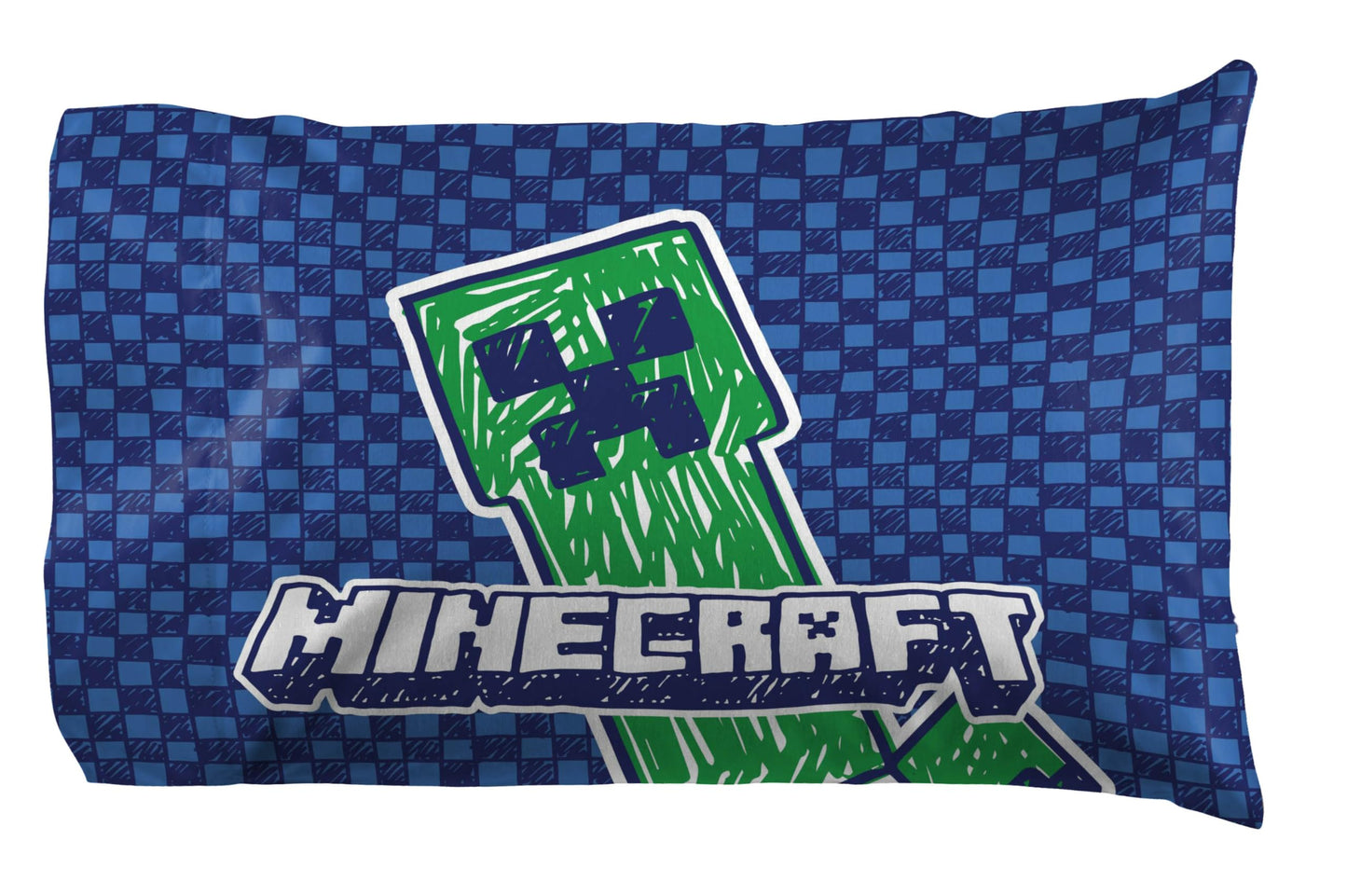 Jay Franco Kids Sheet Set with Fitted, Flat Sheets & Pillow Cover - Ultra-Soft Bedding with Pillowcase for Room Decor, Multi - Minecraft, 3 Piece Twin