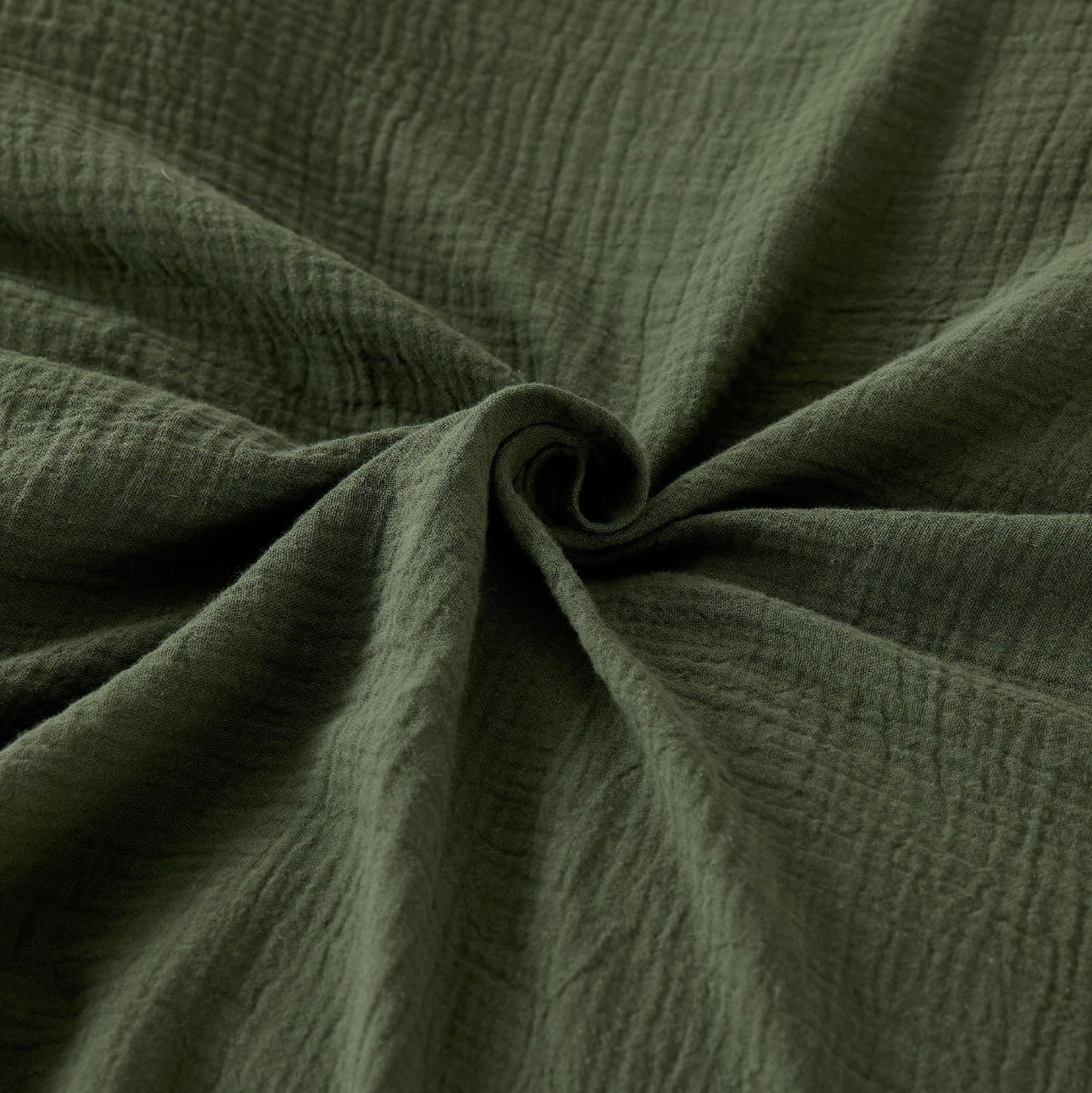 Bedsure 100% Muslin Cotton Duvet Cover King Size - Ultra-Soft Gauze Duvet Cover, PureWoven Breathable & Lightweight Bedding Set with Zipper Closure and Corner Ties (Olive Green, King, 104"x90")