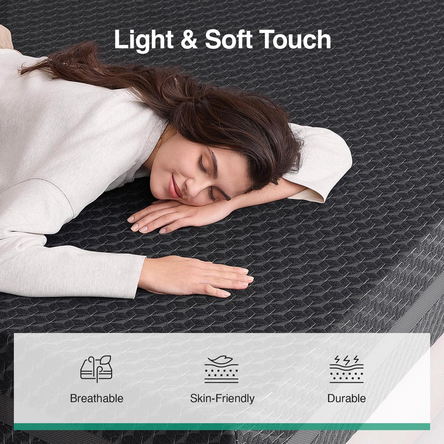 Novilla Twin Mattress 10 Inch, Twin Gel Memory Foam Mattress for Balanced Comfort & Contour Support, with Green Tea-Infused Foam, Breathable Side Panel Design, Mattresses in a Box, Medium Firm