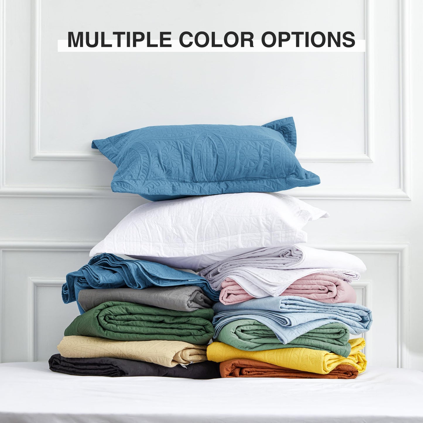 Love's cabin California King Size Quilt Bedding Set Misty Blue Bedspreads - Cal King Lightweight Bedspread Comforter - Coin Pattern Coverlet for All Season - 3 Pieces (1 Quilt, 2 Pillow Shams)