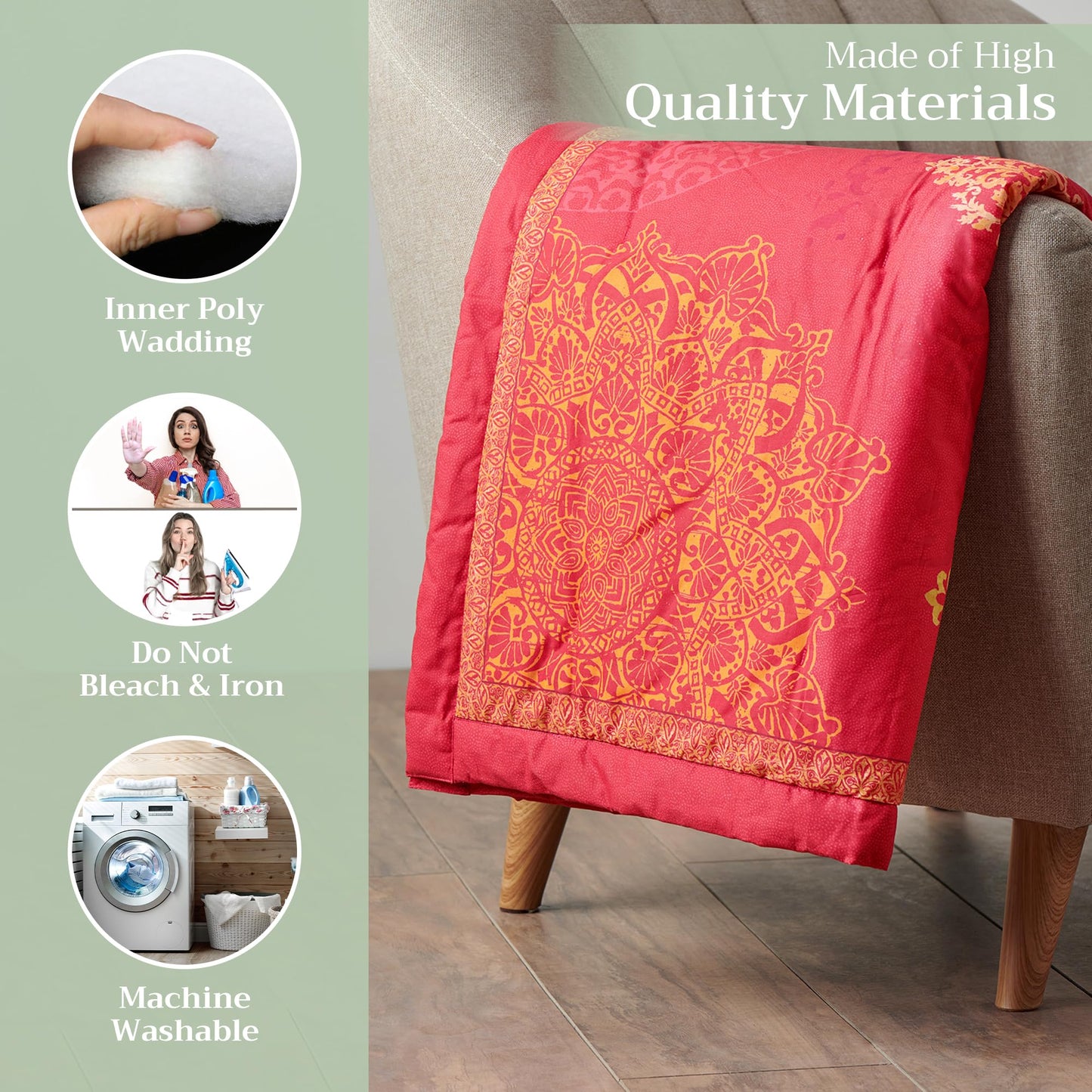 Maison d' Hermine Throw Blanket for Couch Lightweight Soft Warm Breathable Cotton Throw Blankets for Bed Girls Boys Women Men Gifts Sofa Travel Living Room Spring Summer (Versailles, 60" X 80")