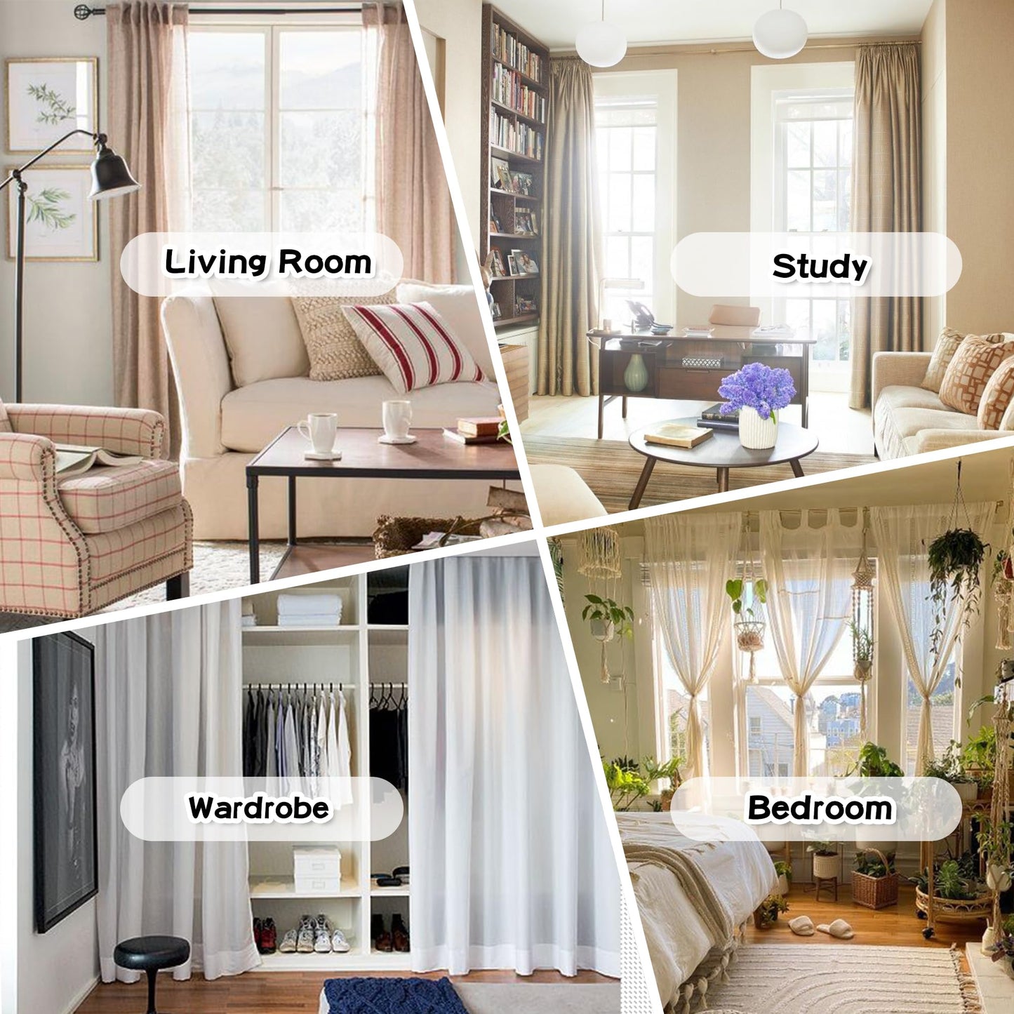 MYSKY HOME Aqua Living Room Curtains Kids Curtains for Boys Bedroom 84 Inches Long Double Layer Curtains for Kids Room Darkening Grommet White Pom Pom Sheer Blackout Curtains 52 x 84 Inch 2 Panels