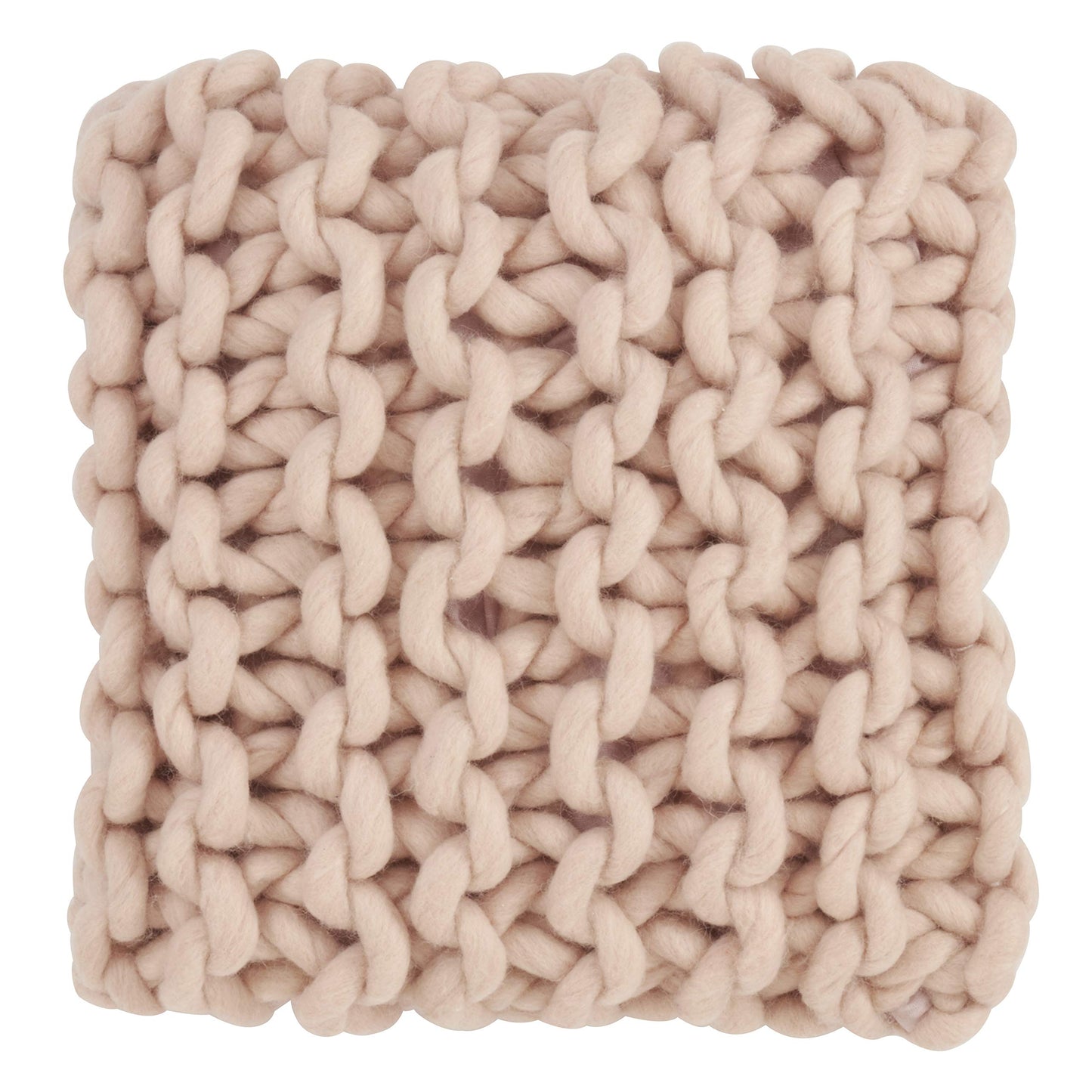 SARO LIFESTYLE Chunky Cable Knit Design Throw Pillow Cover, Pink, 18"