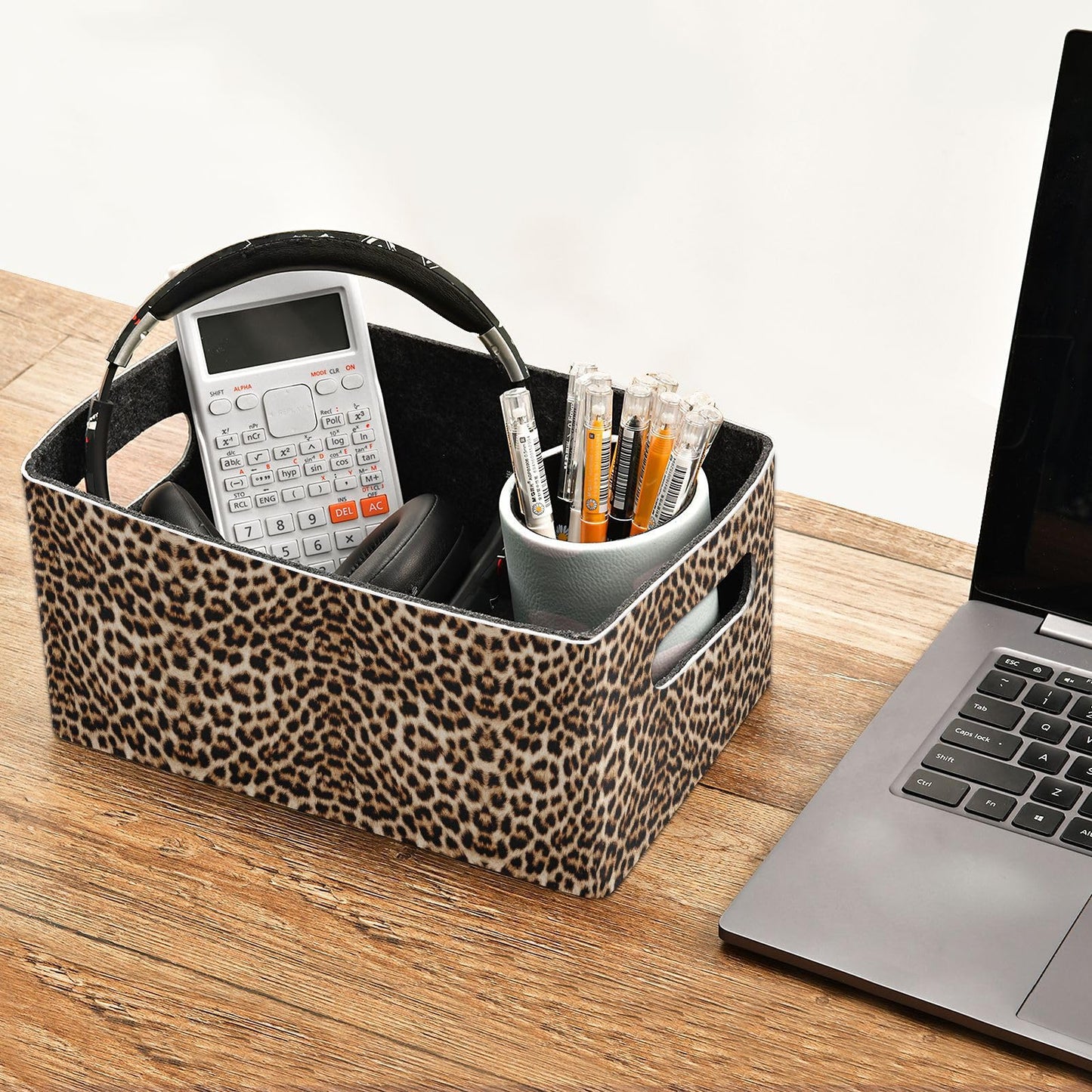 Shelf Basket Storage Toy Baskets Leopard Print Cheetah Pattern Foldable Storage Box for Cosmetic Organizing Decorative Baskets for Shelves,Office,Table,Home