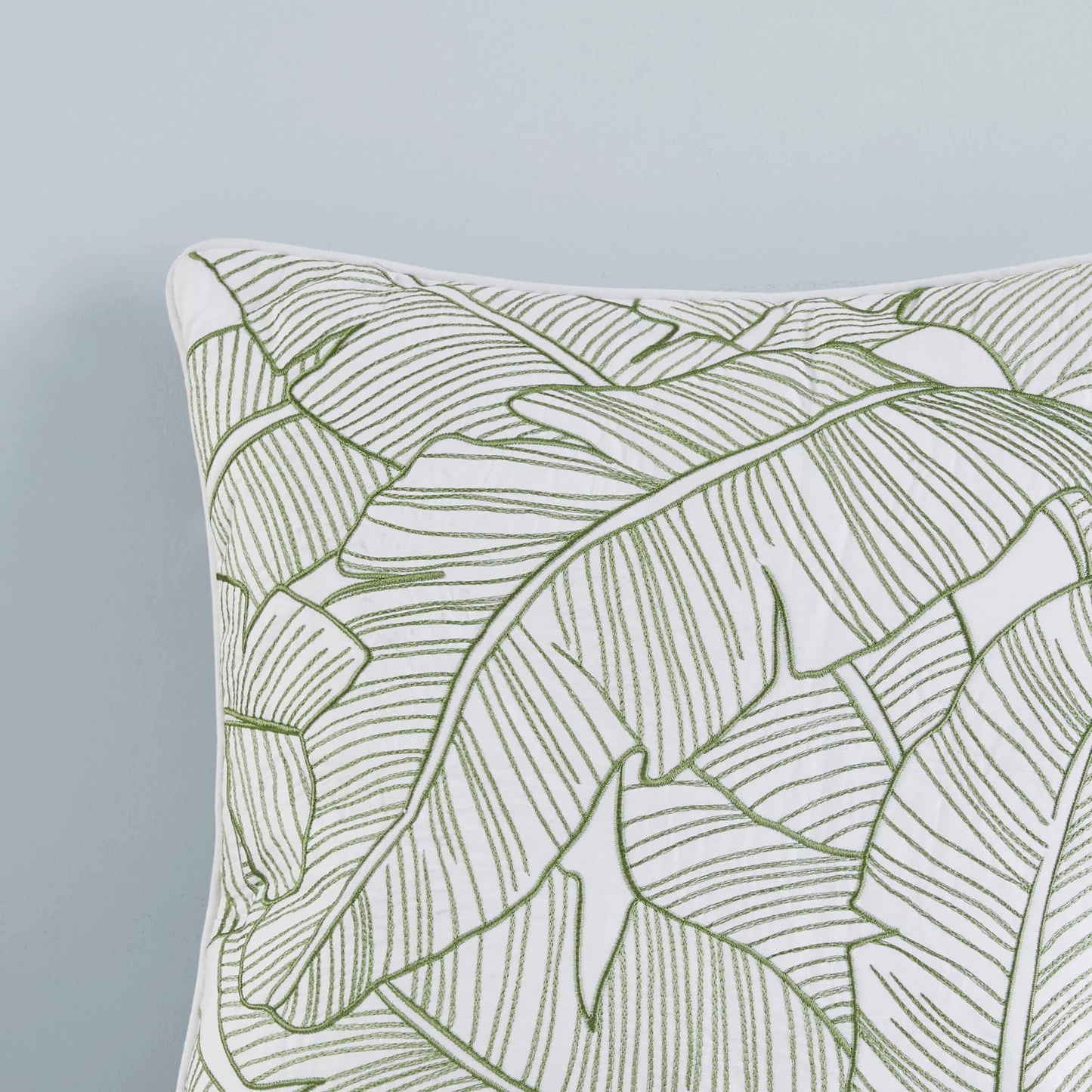 Harbor House Cozy Cotton Comforter Set - Coastal, All Season Down Alternative Casual Bedding with Matching Shams, Decorative Pillows, Lorelai, Monstera Leaf Green King(110"x96") 6 Piece