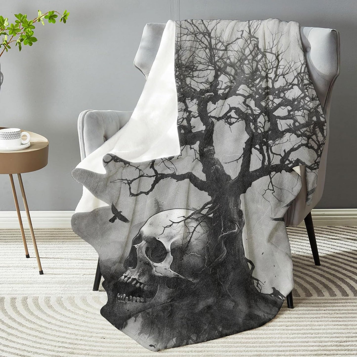 dhakalrlde for Skull Blanket - Ultra Soft Plush Flannel Throw Blanket, Lightweight&Warm, Fuzzy for Couch, Bedroom, Travel, Outdoor, Cozy & Comfy for All 50in×60in