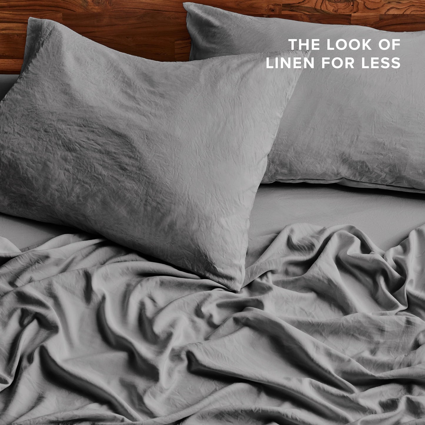 Bare Home Queen Sheet Set - Luxury 1800 Ultra-Soft Stonewashed Microfiber - Brushed - Deep Pockets - Easy Fit - Breathable Bedding - Sheet Sets & Pillowcases (Queen, Frost Grey)