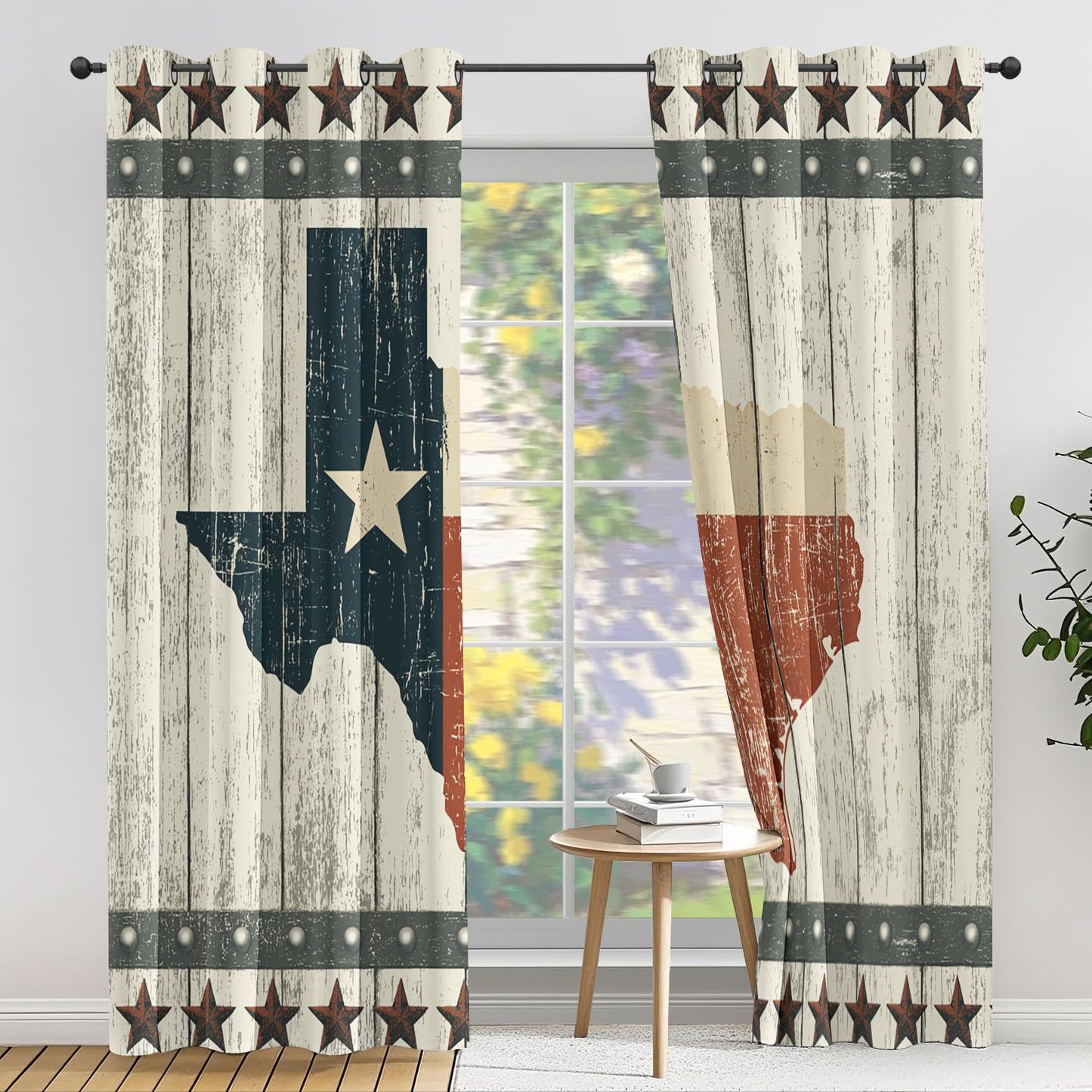 Texas Map Curtains for Living Room