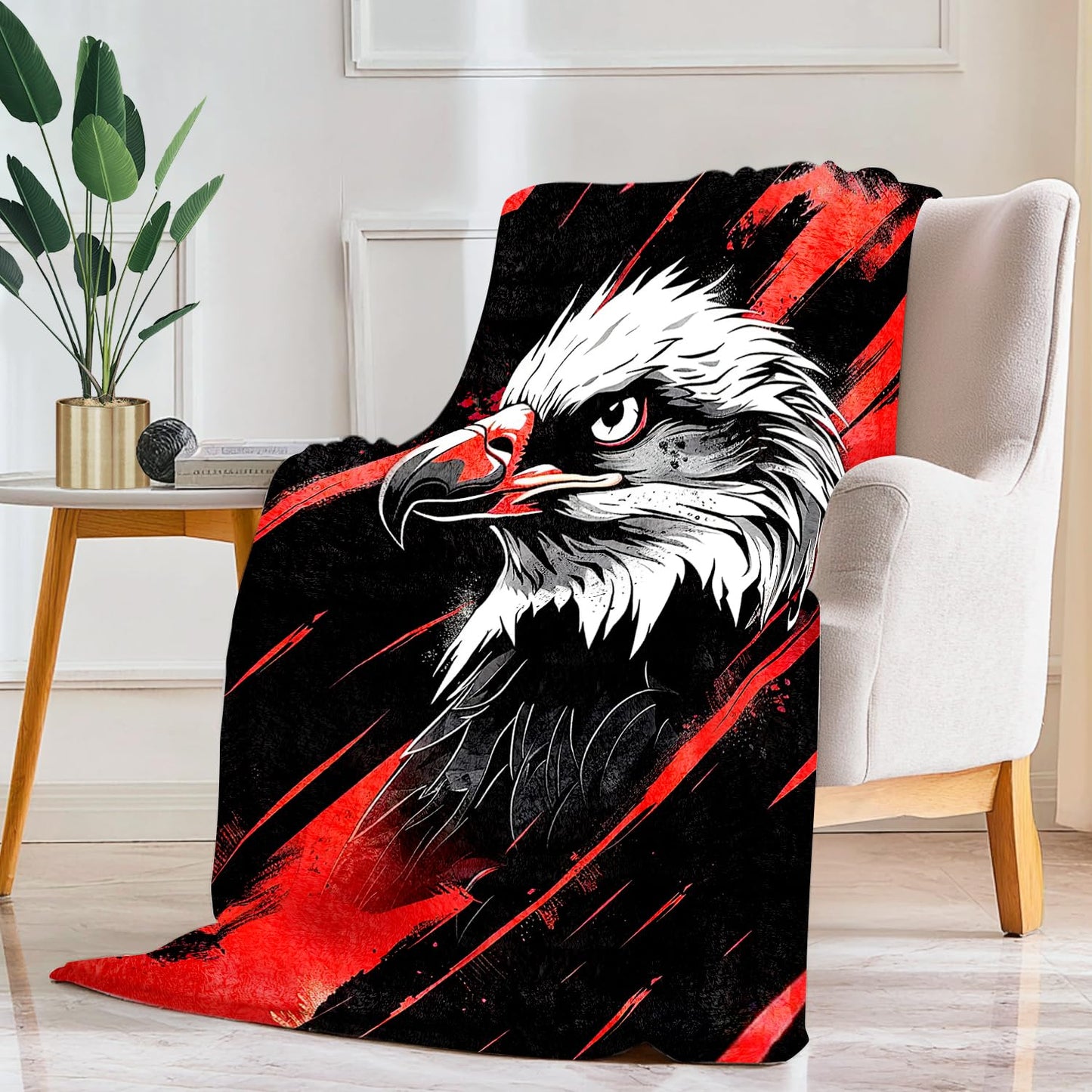 Eagle Blanket Eagle Decor Cozy Animal Throw Super Soft Plush Flannel Fleece Blanket Gift for Kids Adults Men Women Ultra Warm & Lightweight Flannel, 50"X40"