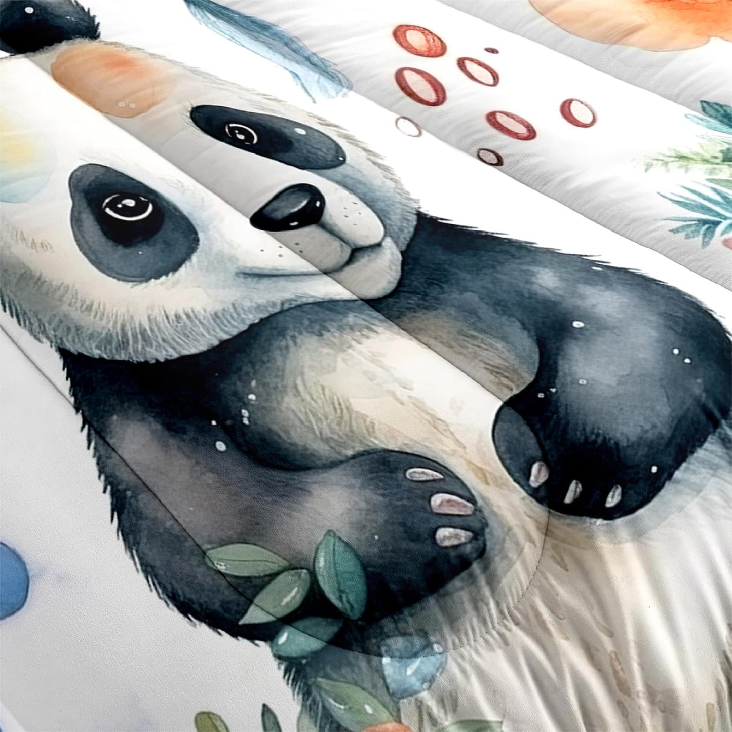 Panda Comforter Set Twin Size - Bedding for Boys Girls, Cute Cartoon Print Comfort Set for Kids Teens, 1 Comforter + 1 Pillowcase
