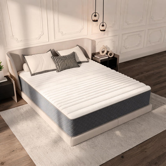Matoresu 12 Inch Full Mattress Medium Firm,Hybrid Full Mattresses, 7-Zone Memory Foam Mattress with Pocket Sprung for Body Support & Pressure Relief