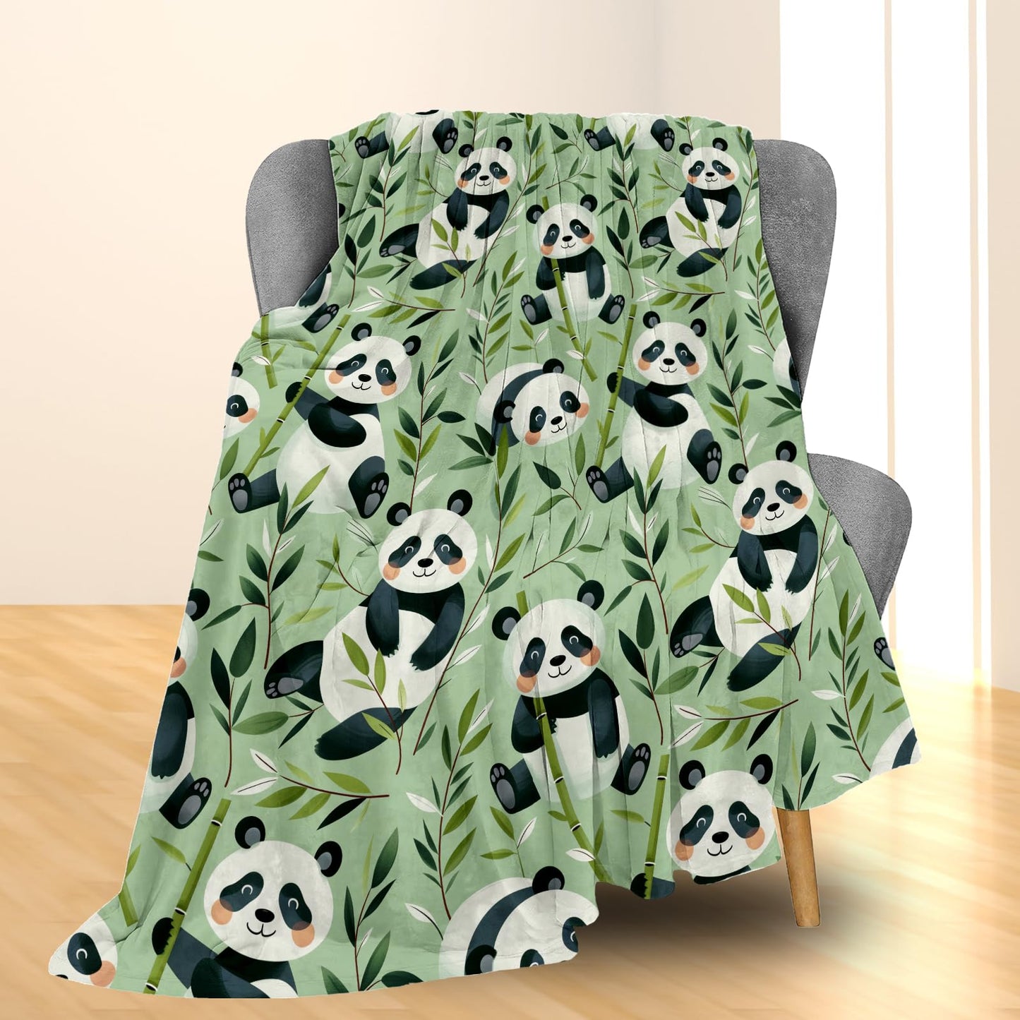 Ti Caldi Cute Cartoon Panda Blanket | Soft Warm Fuzzy Lightweight Flannel Throw Blanket Perfect for Couch, Bed, Decor, Travel & Outdoor Use, Cozy Blankets for Adults Kids Women Girls 60×50 in