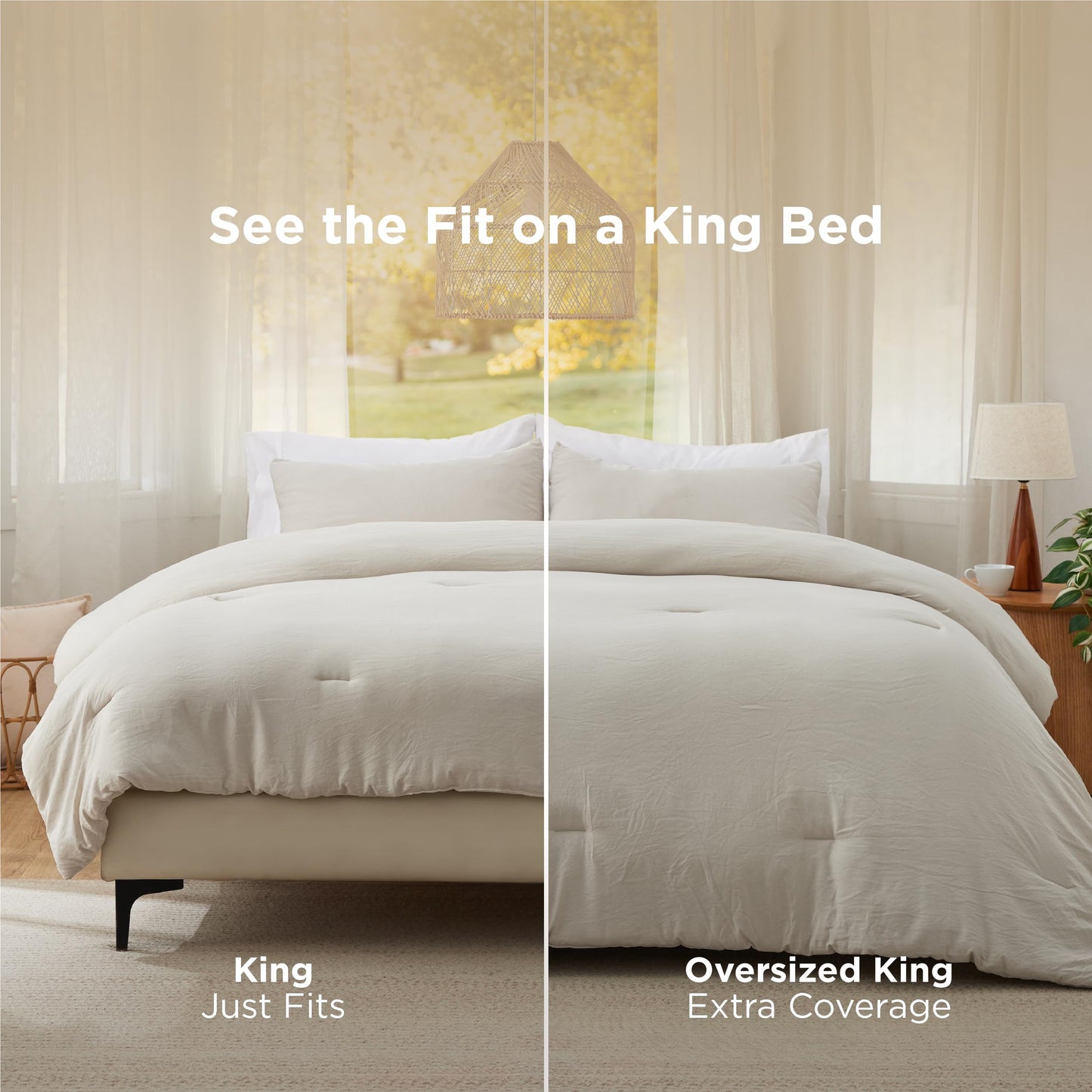 Bedsure Queen Comforter Set, Beige Soft Prewashed Bedding for All Seasons, 3 Pieces GentleSoft™ Bed Set, 1 Lightweight Comforter (90"x90") and 2 Pillowcases (20"x26")