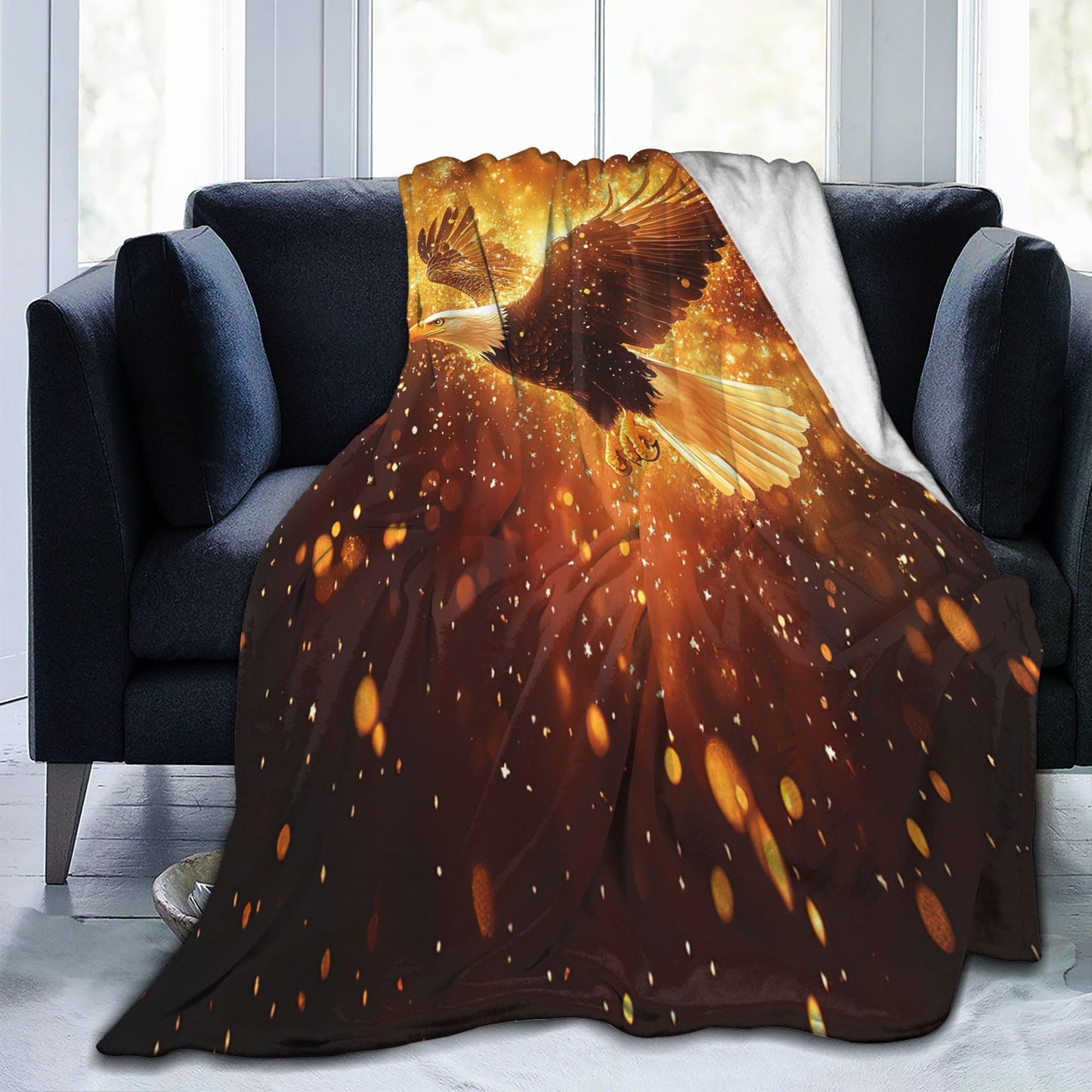 Eagle Throw Blanket Soft Warm Cozy Eagles Blankets Fuzzy Plush Fleece Eagle Blanket Gifts for Couch Bed Sofa Home Decor 40''X50''