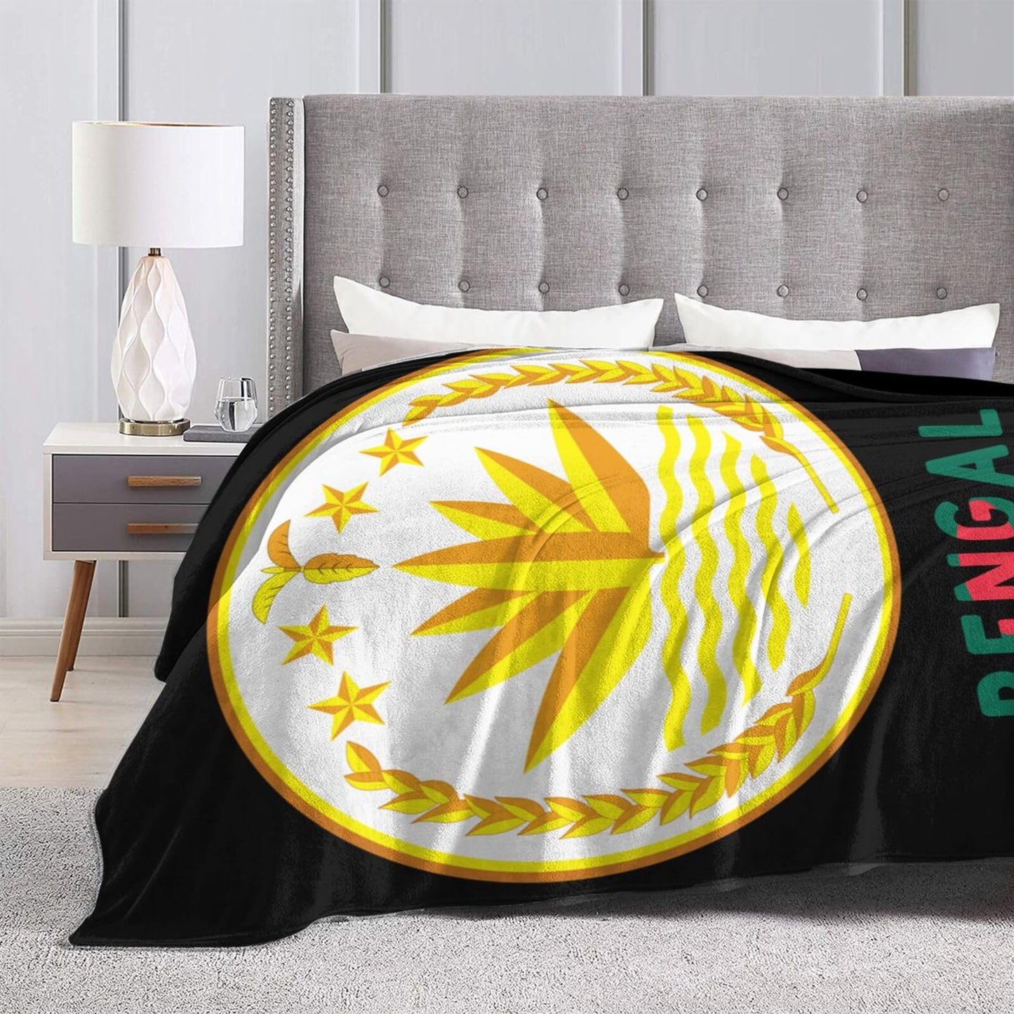 Bengal National Emblem Blanket Throw Blanket for Couch Sofa Plush Fleece Bed Blankets Lightweight Comfy Flannel Ultra-Soft Warm Blankets for Home Camping Travel Gift 50"X40"