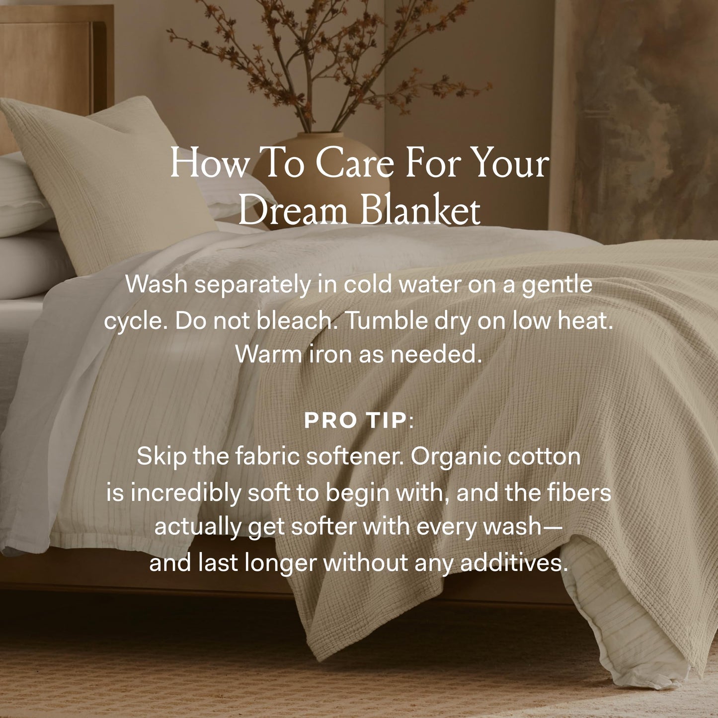 BOLL & BRANCH Dream Bed Blanket - King/Cal King, Mist - Luxury 100% Organic Cotton - Soft, Lightweight and Breathable - Cloud-Like Touch