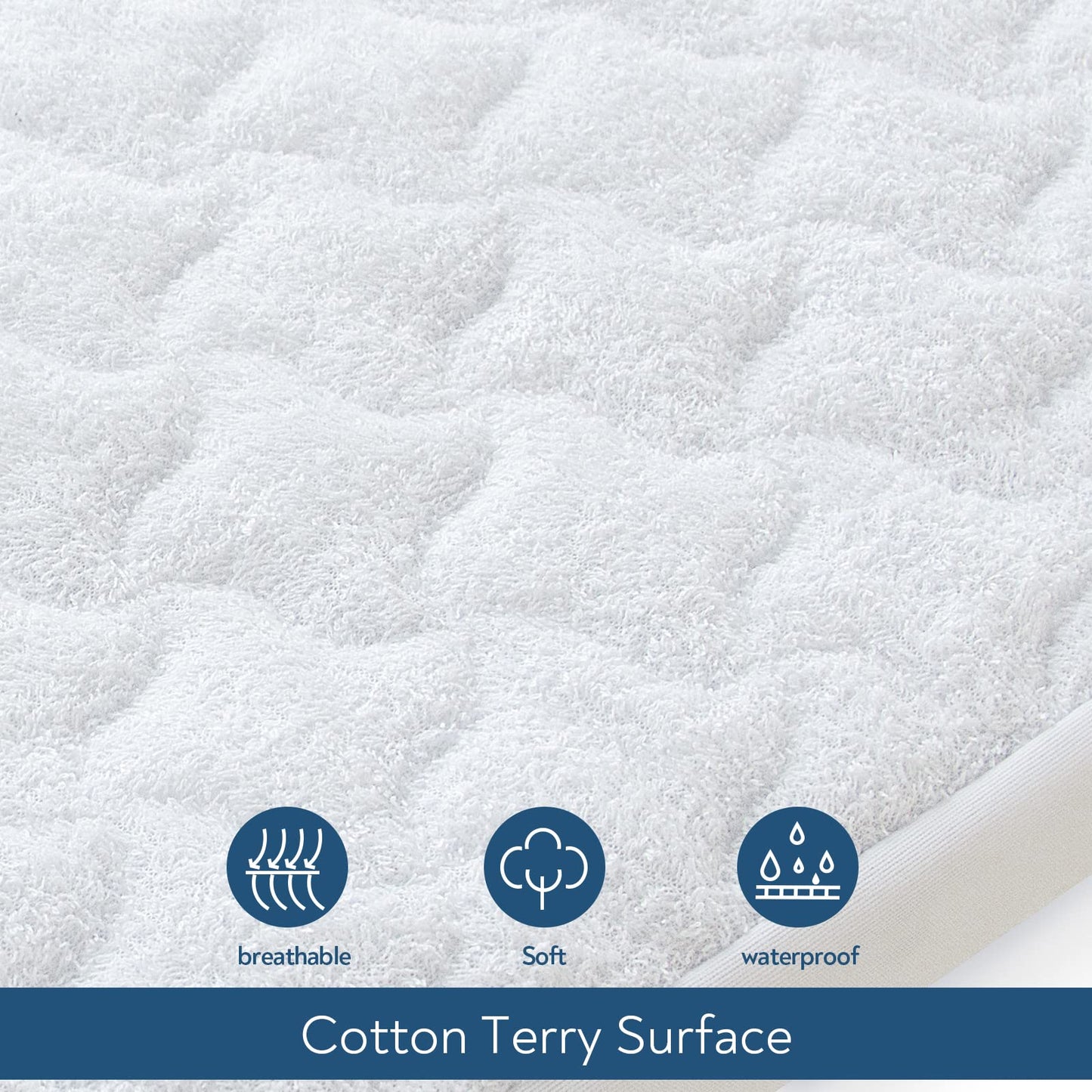 Baby Bassinet Mattress Pad Cover 13" x 30", Fit for UPPAbaby Bassinet and Moses Basket, 2 Pack Waterproof Quilted Bassinet Mattress Protector, Cotton Terry Surface