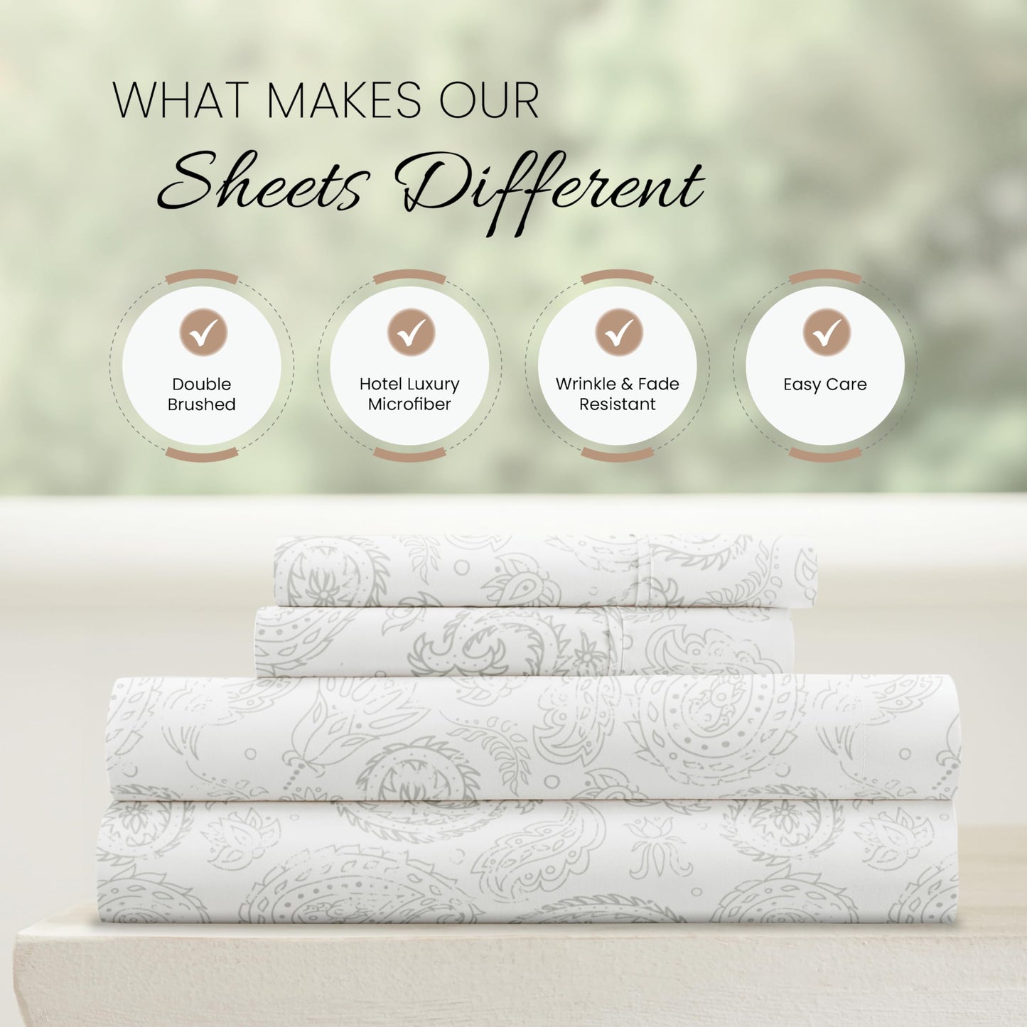 Linen Market 4 Piece Queen Sheet Set (Gray Floral) - Sleep Better Than Ever with These Ultra-Soft & Cooling Bed Sheets for Your Queen Size Bed - Deep Pocket Fits 16" Mattress