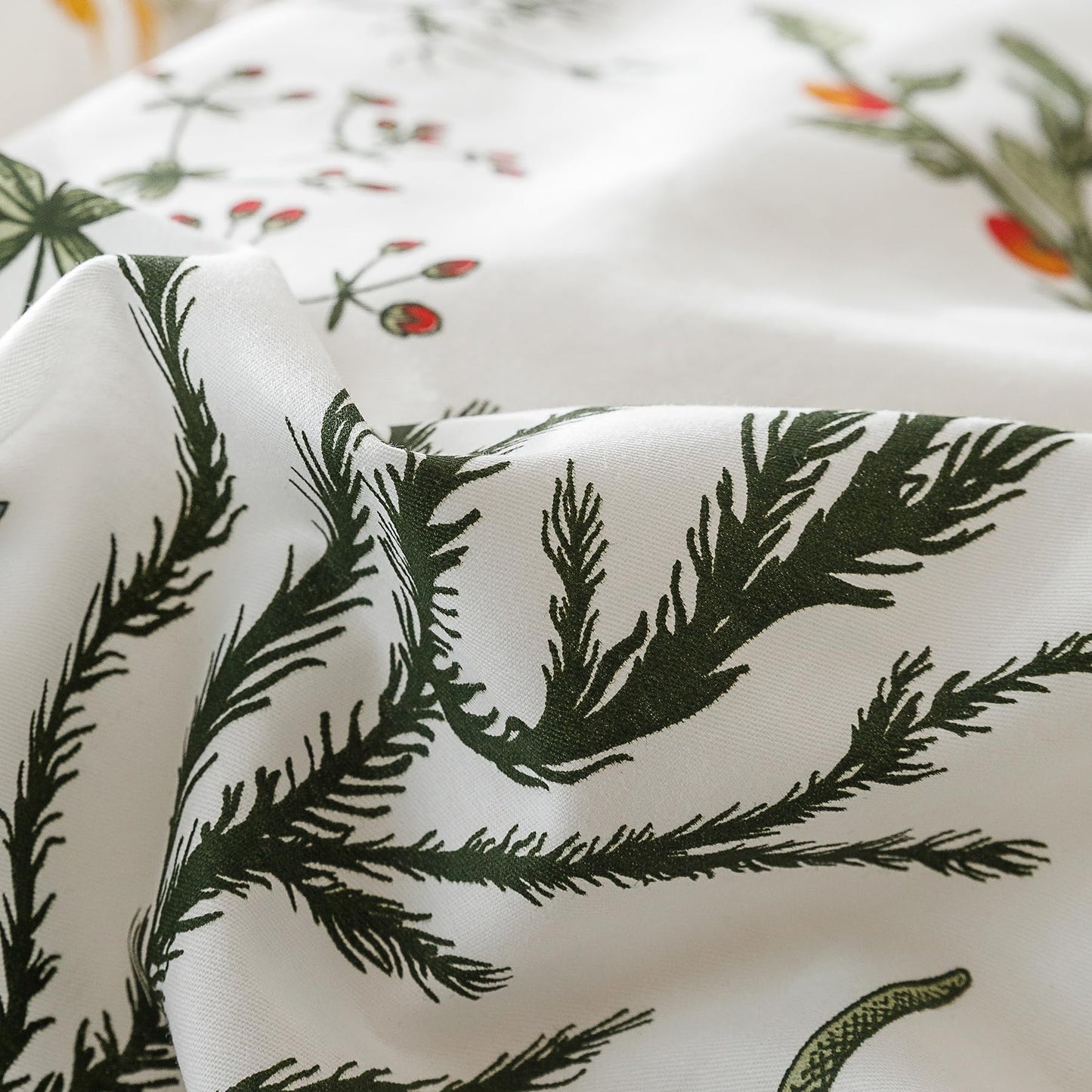 SUSYBAO Green Yellow Botanical Duvet Cover Queen 100% Cotton 3 Pcs Set 1 Garden White Dandelion Flower Duvet Cover with Zipper Ties 2 Pillowcases Sage Blue Floral Bedding Set Soft