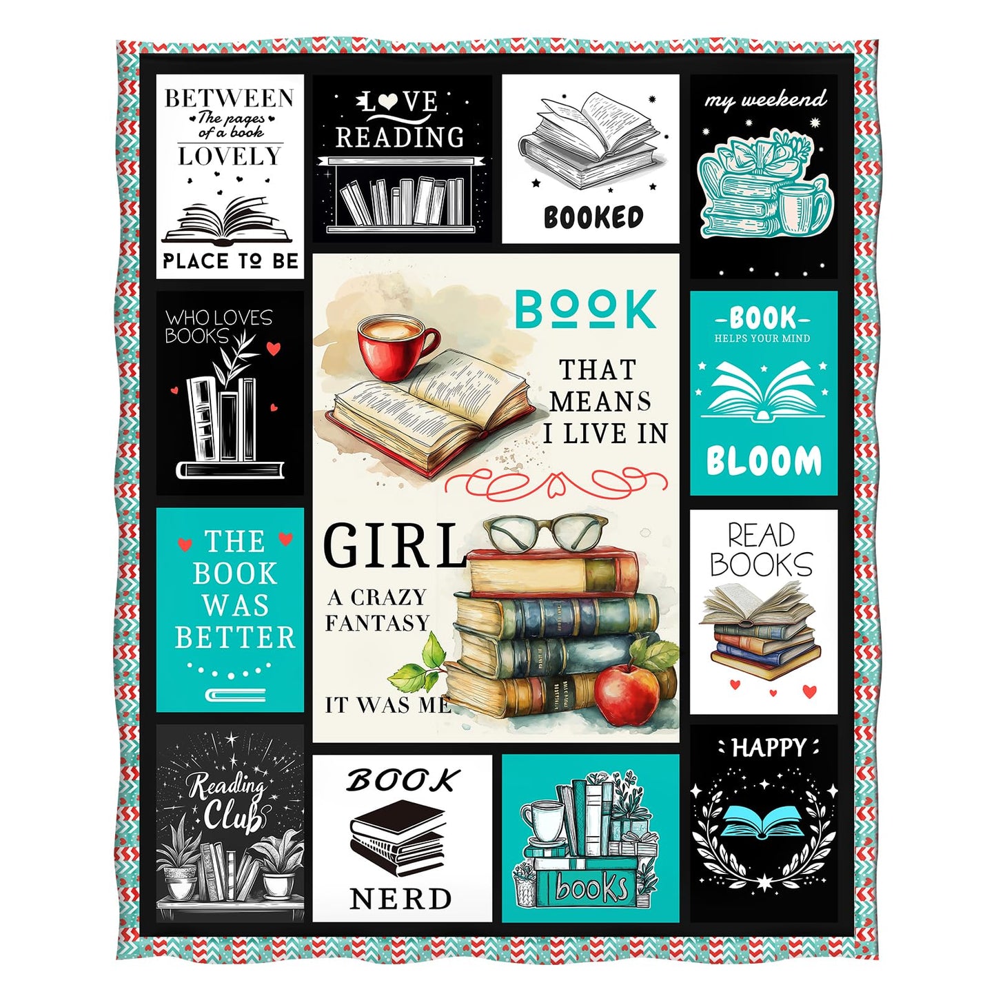 Levens Book Lovers Gifts for Women, 60"x50" Book Blanket Gift for Reading Lovers Women, Reading Blanket Gifts for Readers Librarian Bookish Bookworm Books Club Throw Blankets