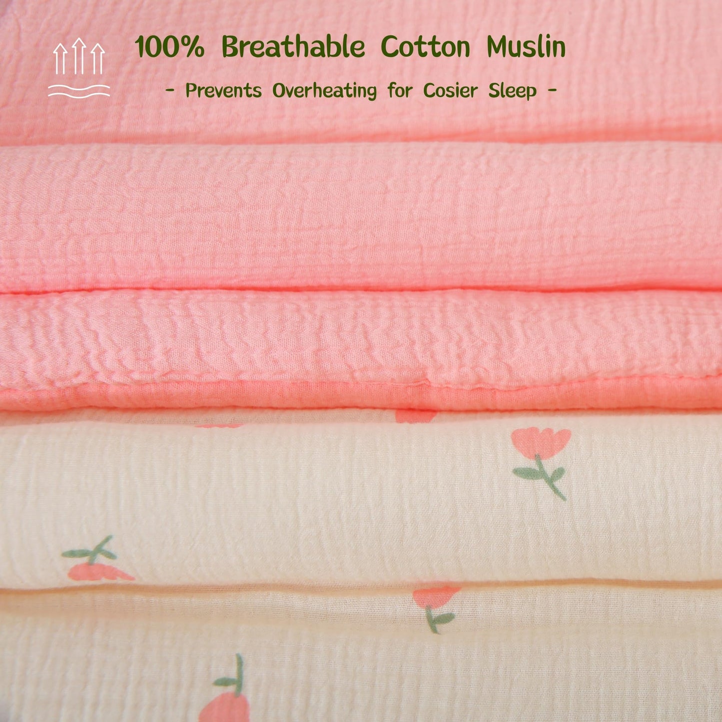 CLoucl Cotton Muslin Toddler Comforter/Quilt,Ultra Soft & Breathble Muslin Toddler Blanket,All Season Baby Blankets for Boys and Girls, Machine Washable,41"x48"
