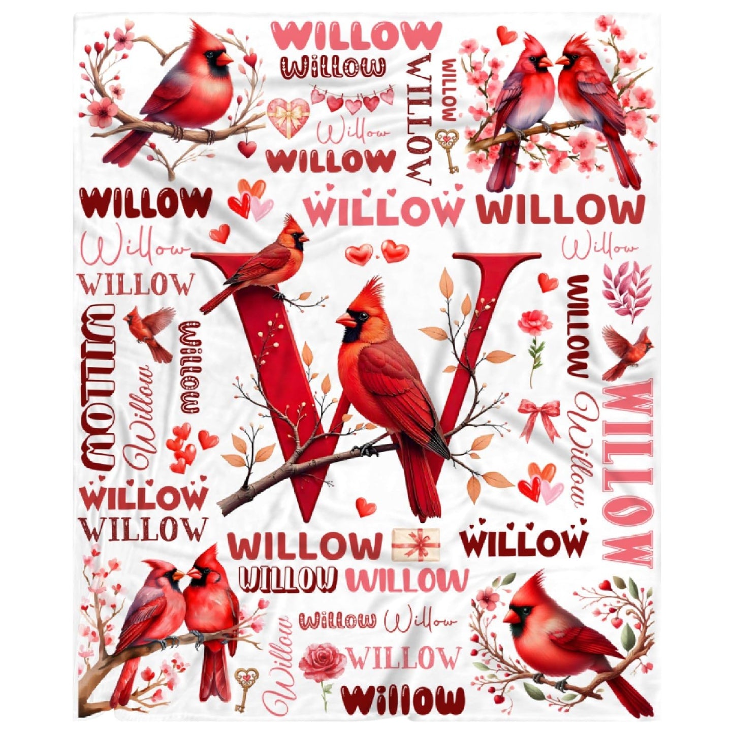 Custom Valentine's Day Blanket,Personalized Couple Gifts for Boyfriend Girlfriend,Soft Flannel Throw for Bed Sofa,Lightweight,40 x 30in