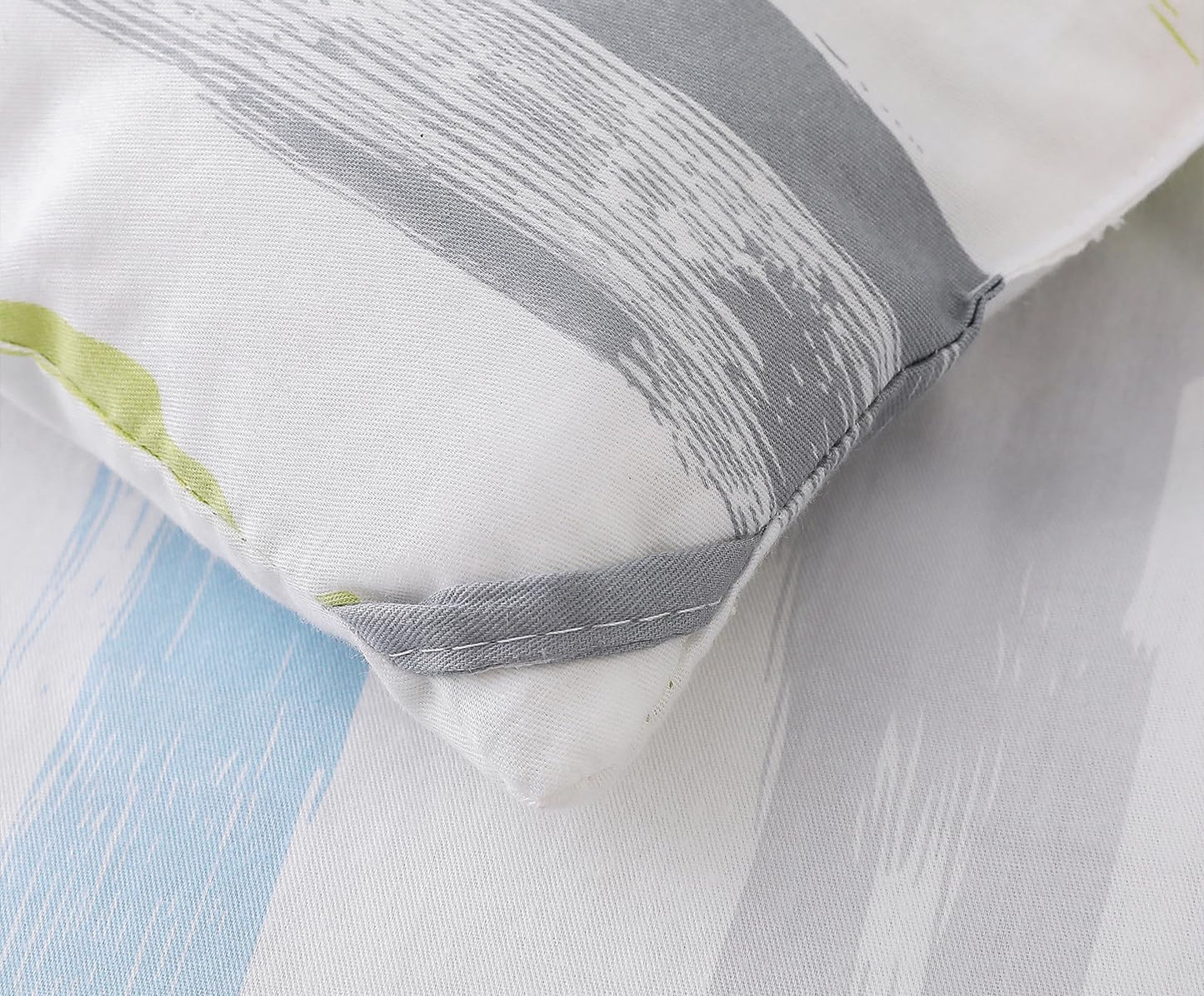 SLEEPBELLA Comforter King Size, 600 Thread Count Cotton Grey Branch with Yellow Turquoise Polka Dot Pattern Green Reversible Comforter Set,Down Alternative Bedding Set 3Pcs(King, Grey Branch)