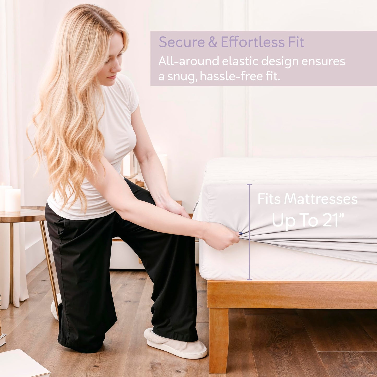 Hearth & Harbor Twin XL Size Quilted Fitted Mattress Pad Cover, 100% Waterproof Mattress Protectors, College Dorm Room Essentials, Deep Pocket Fitted Mattress Cover 8" - 21", White