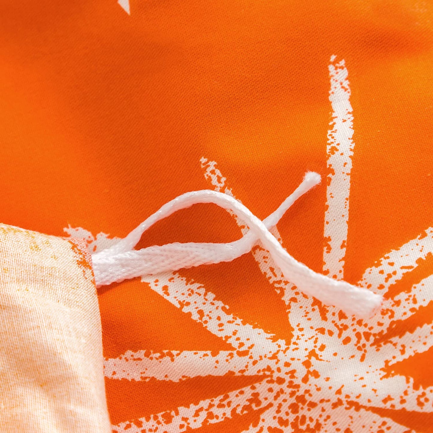 SUSYBAO Floral Duvet Cover Queen 100% Cotton Burnt Orange Flower Duvet Cover 3 Pieces Set 1 Orange Botanical Duvet Cover with Zipper Ties 2 Pillowcases Soft Colorful Blossom Plant Print Bedding