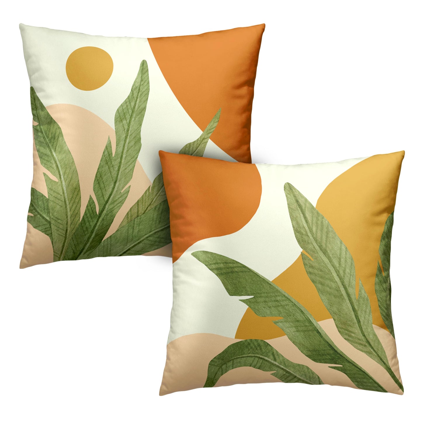 Kwlegh Abstract Boho Pillow Covers 18X18 Tropical Leaves Throw Pillow Covers Set of 2 Modern Palm Tree Decorative Pillow Case for Living Room Couch Patio Home Decor