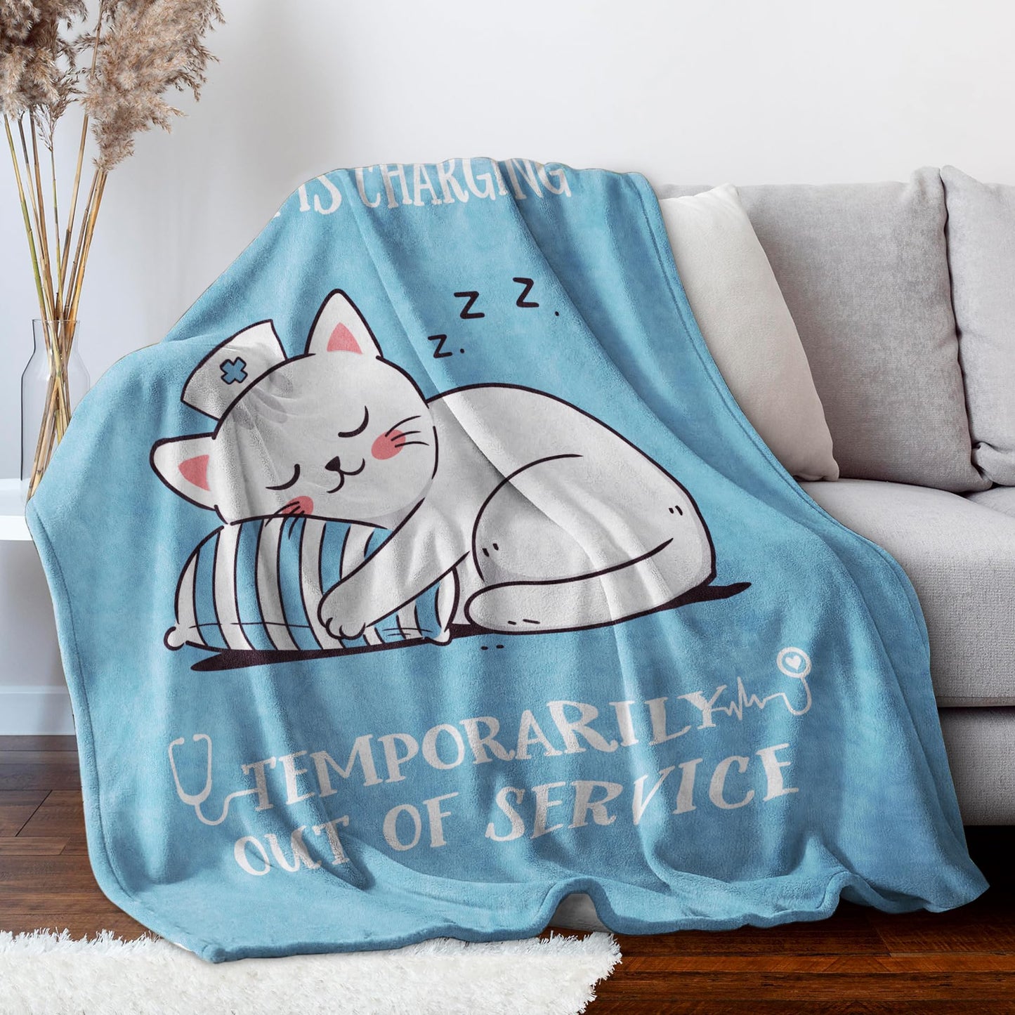 GoMelley Funny Nurse Gifts for Women Men, Nurse Week/Day Gifts 2026, Soft Flannel Blanket, Nurses Birthday, Appreciation, Graduation Gift, RN LPN Gift for Nurses Practitioner, 60"*50"