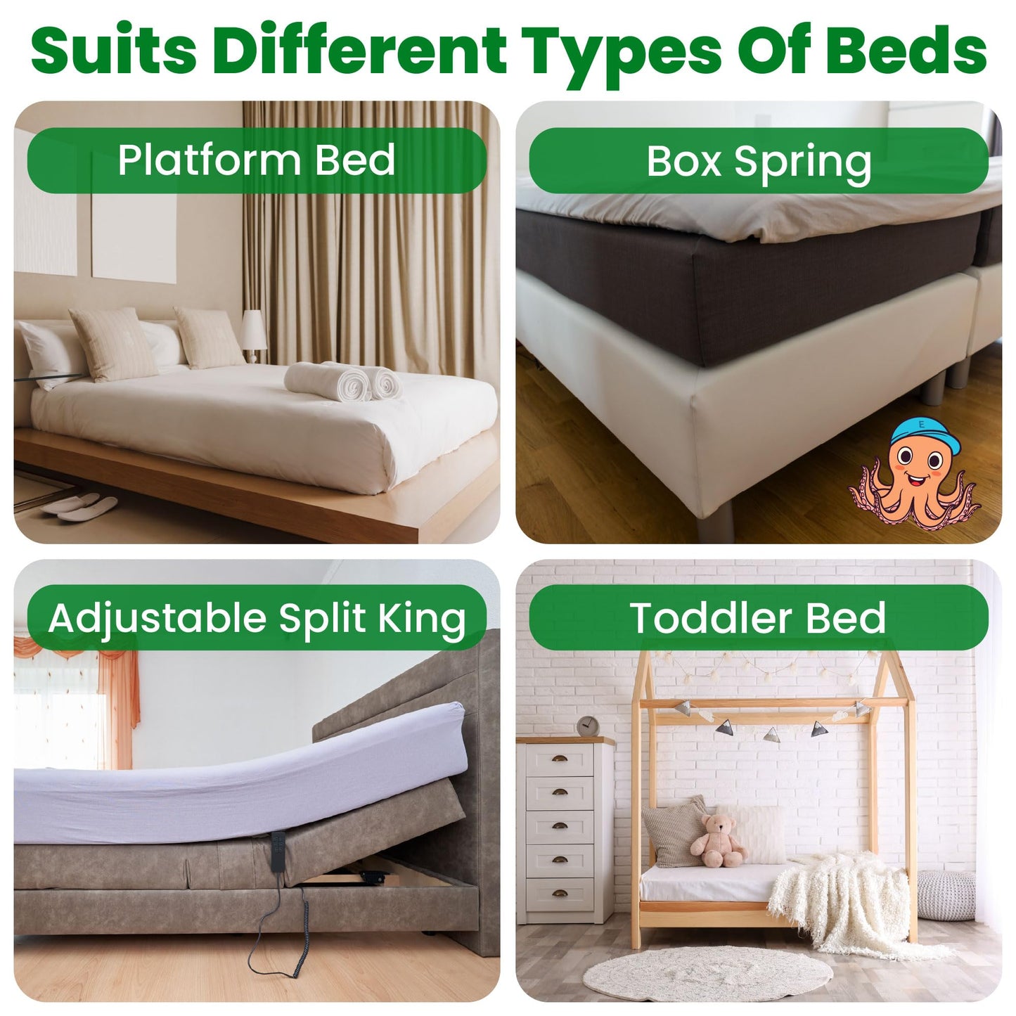 ECOHomes Non Slip Mattress Gripper Pad Stop Mattress, Keep Topper from Sliding - Anti Slip Grip Pads Holder Stop Couch Cushion, Sofa Cushions, Patio & Furniture to Prevent Sliding (Queen)