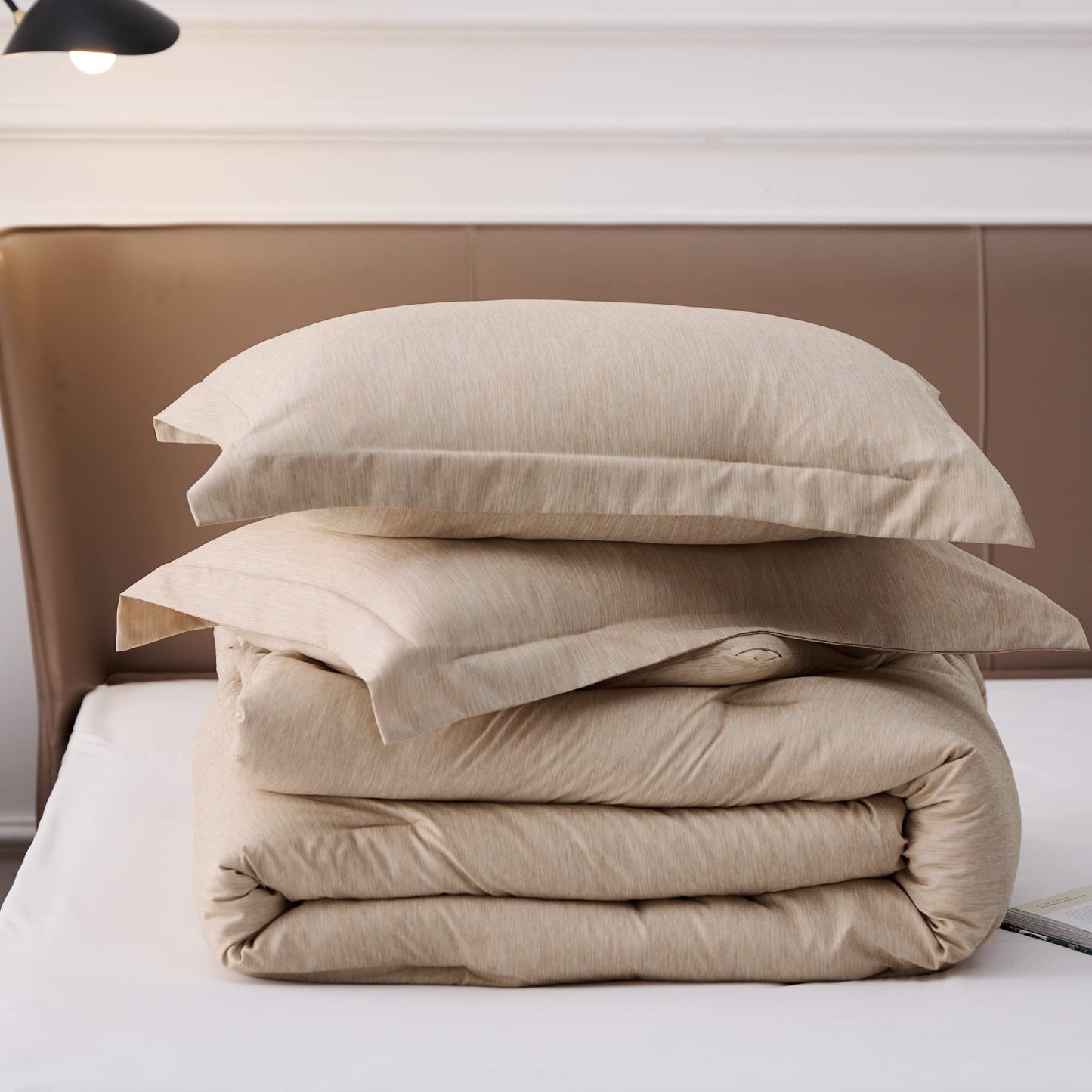 Bedsure California King Comforter Set - Warm Sand Soft Bedding for All Seasons, Cationic Dyed Bed Set, 3 Pieces, 1 California King Size Comforter (104"x96") and 2 Pillow Shams (20"x36"+2")