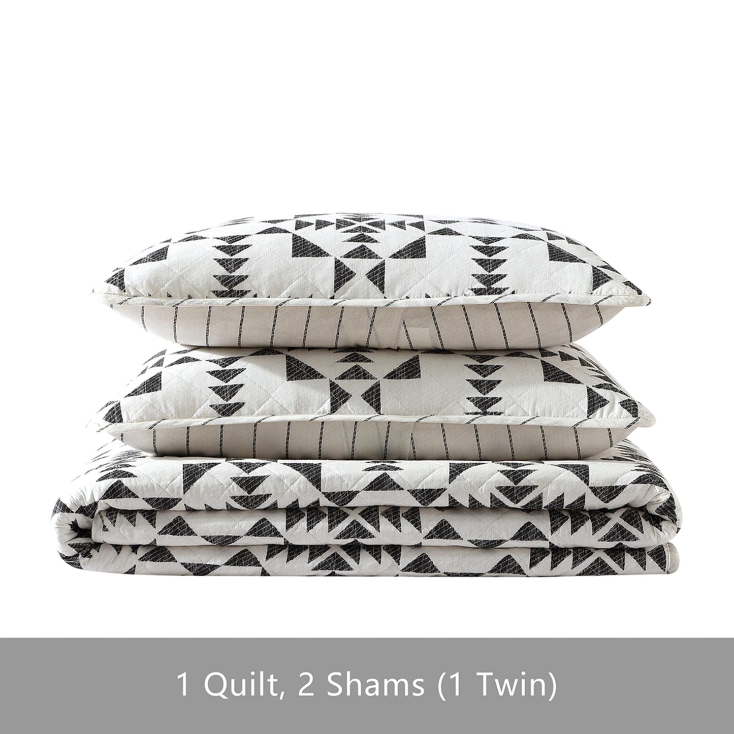 Eddie Bauer - Queen Quilt Set with Shams, Reversible Cotton Bedding, Lightweight All-Season, Pre-Washed, Arrowhead Charcoal