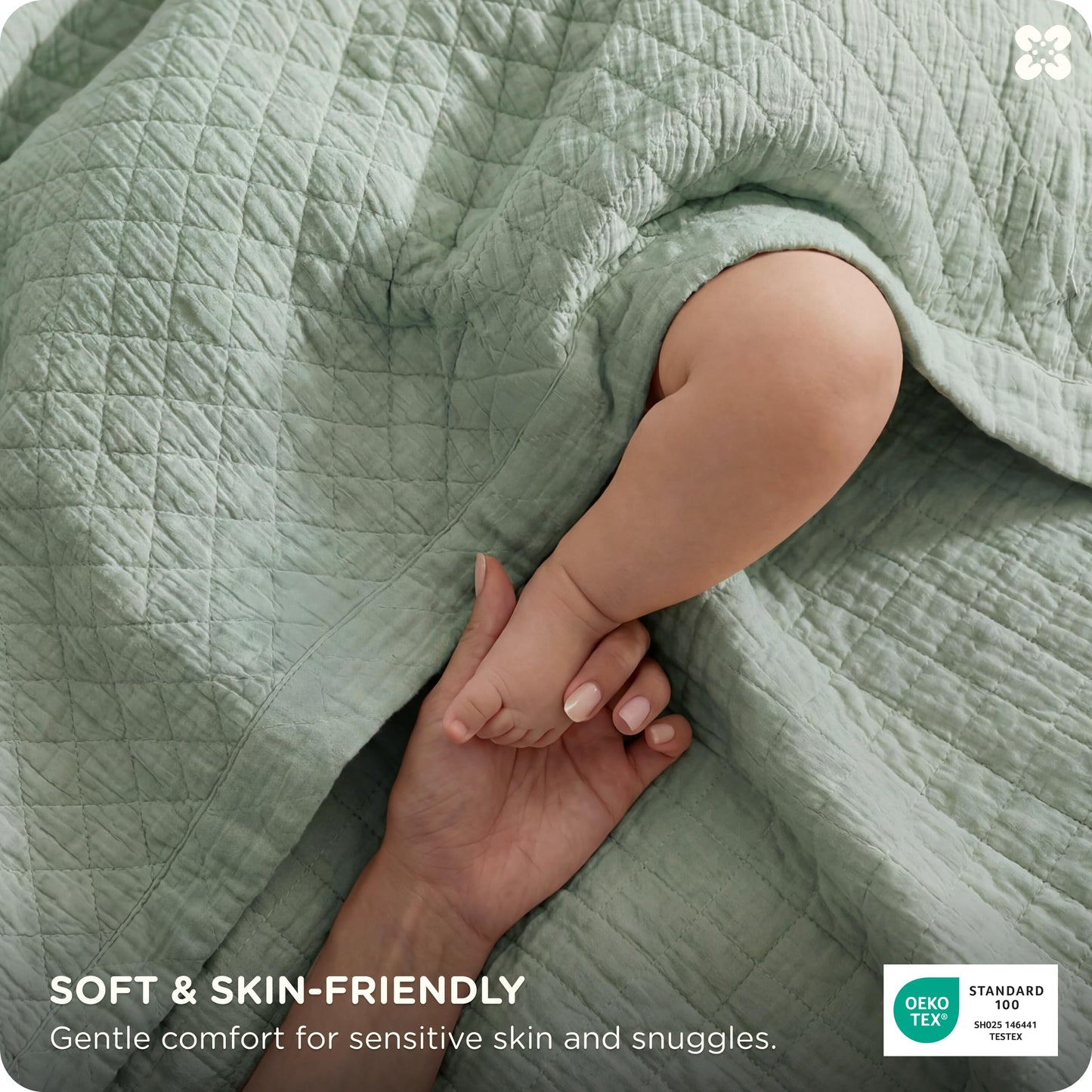 Bedsure 100% Cotton Muslin Blanket 8-Layer Queen, Breathable & Substantial Oeko TEX Gauze Bedding, PureWoven All-Season Moisture-Wicking Comfort, Softens After Wash, Sage Green, 90"x90"