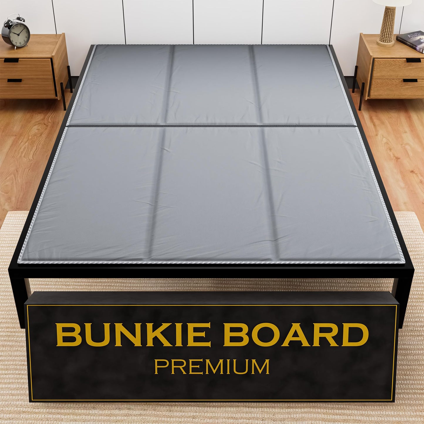 Treaton 15mm Bunkie Board Queen (60x80) – Heavy Duty Under Mattress Support, Low Profile Bed Support Board for Slatted Bed Frame, No Box Spring Needed, Noise Free, Non-Slip, Made in USA
