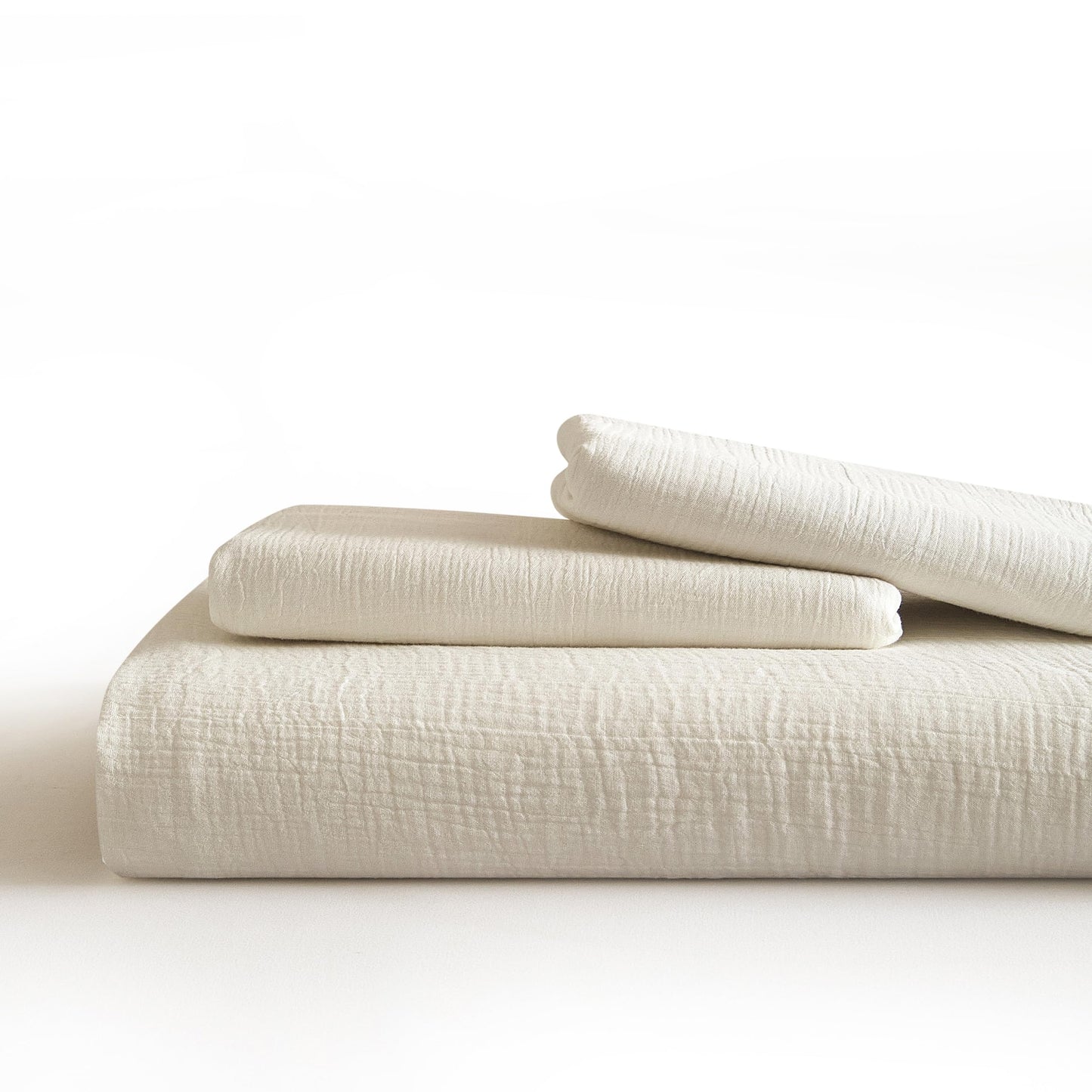 SE SOFTEXLY Muslin Duvet Cover Queen Size, 100% Washed Cotton Duvet Cover Set, Ultra Soft Comforter Cover Linen Like, 3 Pieces Minimalist Gauze Duvet Cover with 2 Pillowcases, 90"x90", White
