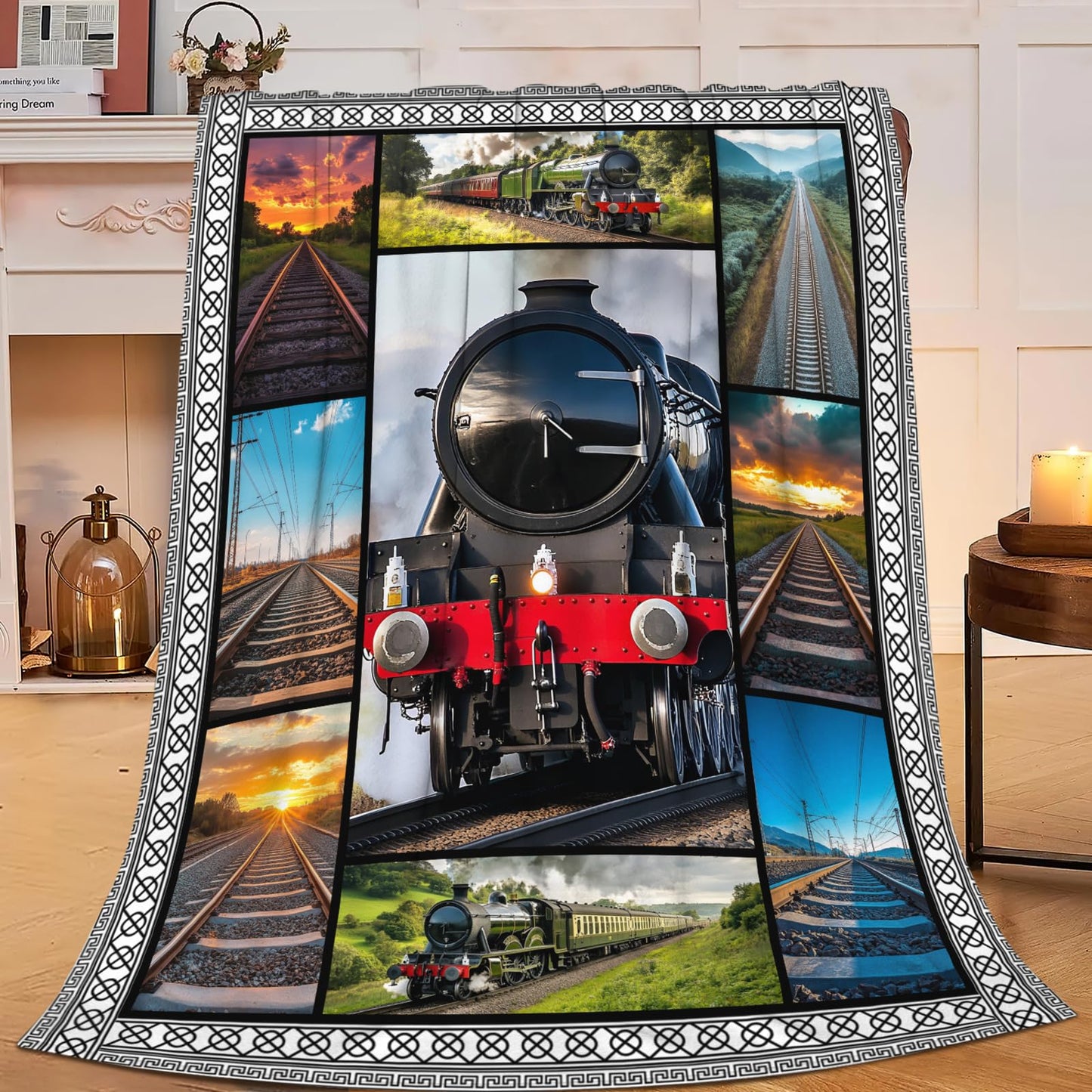 Lovira Train Throw Blanket Train Throw Blankets Gifts for Couch Sofa Stuff Decor Soft Cozy Fleece Plush Flannel for Lover Men Women Boys Girls 40"x50"