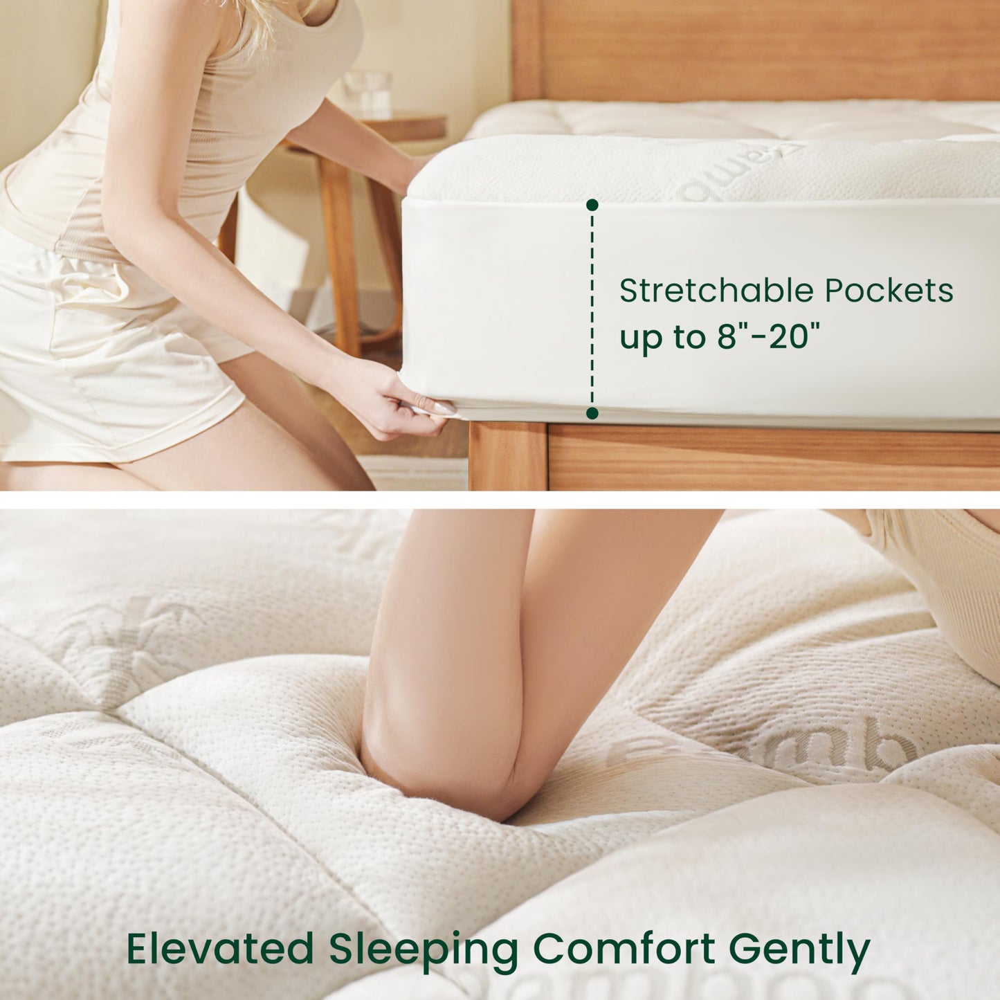 Love's cabin Twin Mattress Topper Viscose Derived from Bamboo, Thick Pillow Top Mattress Pad with Stretchable Pockets for 8"-20" Mattress, Soft Breathable Cooling Mattress Topper for Hot Sleepers