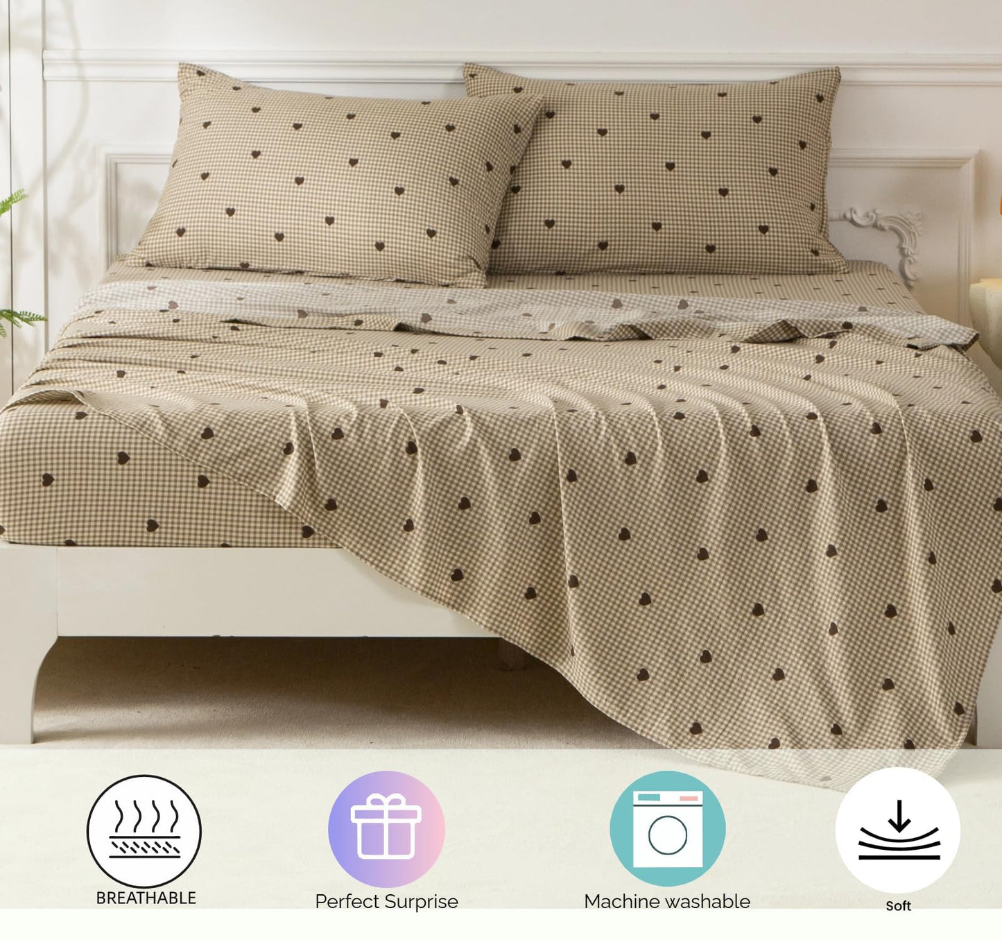 SDY 7 Piece Plaid Comforter and Sheet Set,Twin Size Gingham Bedding Set,Super Soft Microfiber with 1*Comforter,1* Flat Sheet, 1*Fitted Sheet,2*Pillowcases and 2*PillowcaseShams for Man Woman Adult