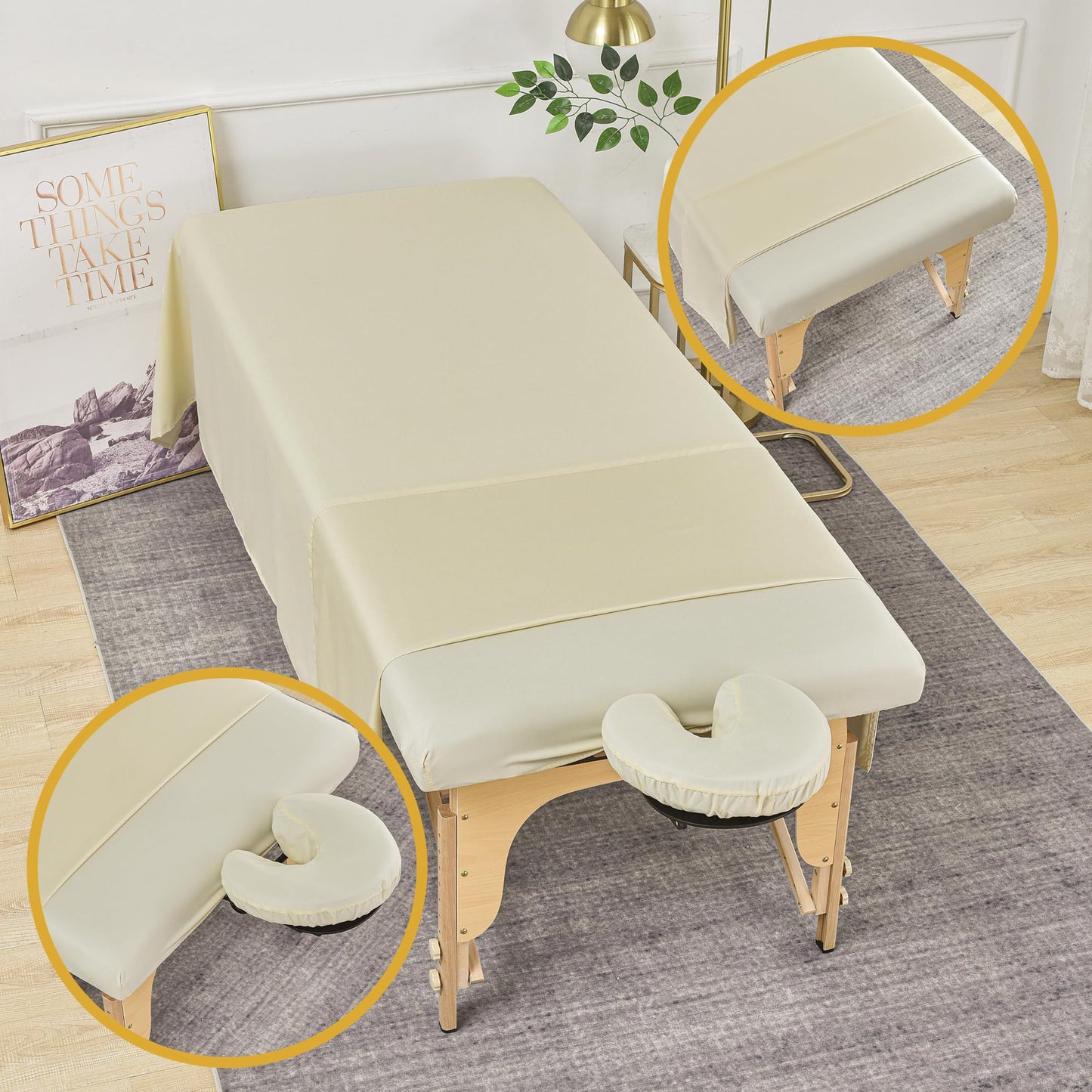 2 Sets Microfiber Massage Table Sheets, 3 Piece Reusable Massage Bed Cover Per Set, Lash Bed Cover Soft, Light-Weight, Stain & Wrinkle Resistant for Spa Beauty Tattoos