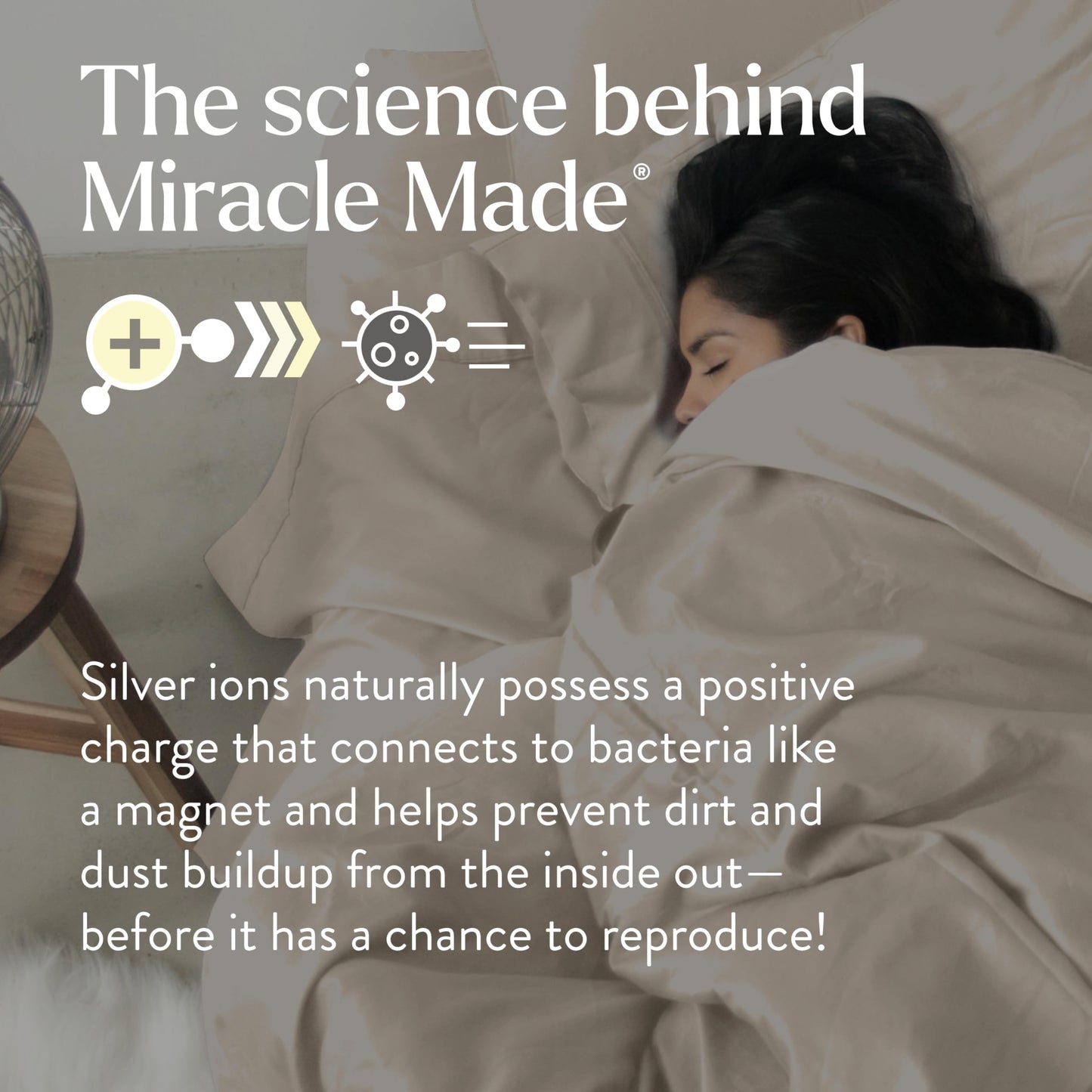 Miracle Made Soft, Breathable Cotton Pillowcase Set, 2-Piece – Silver-Treated, Cool-to-the-Touch Covers for a Fresher-Feeling Sleep Surface – Standard Size, Sand