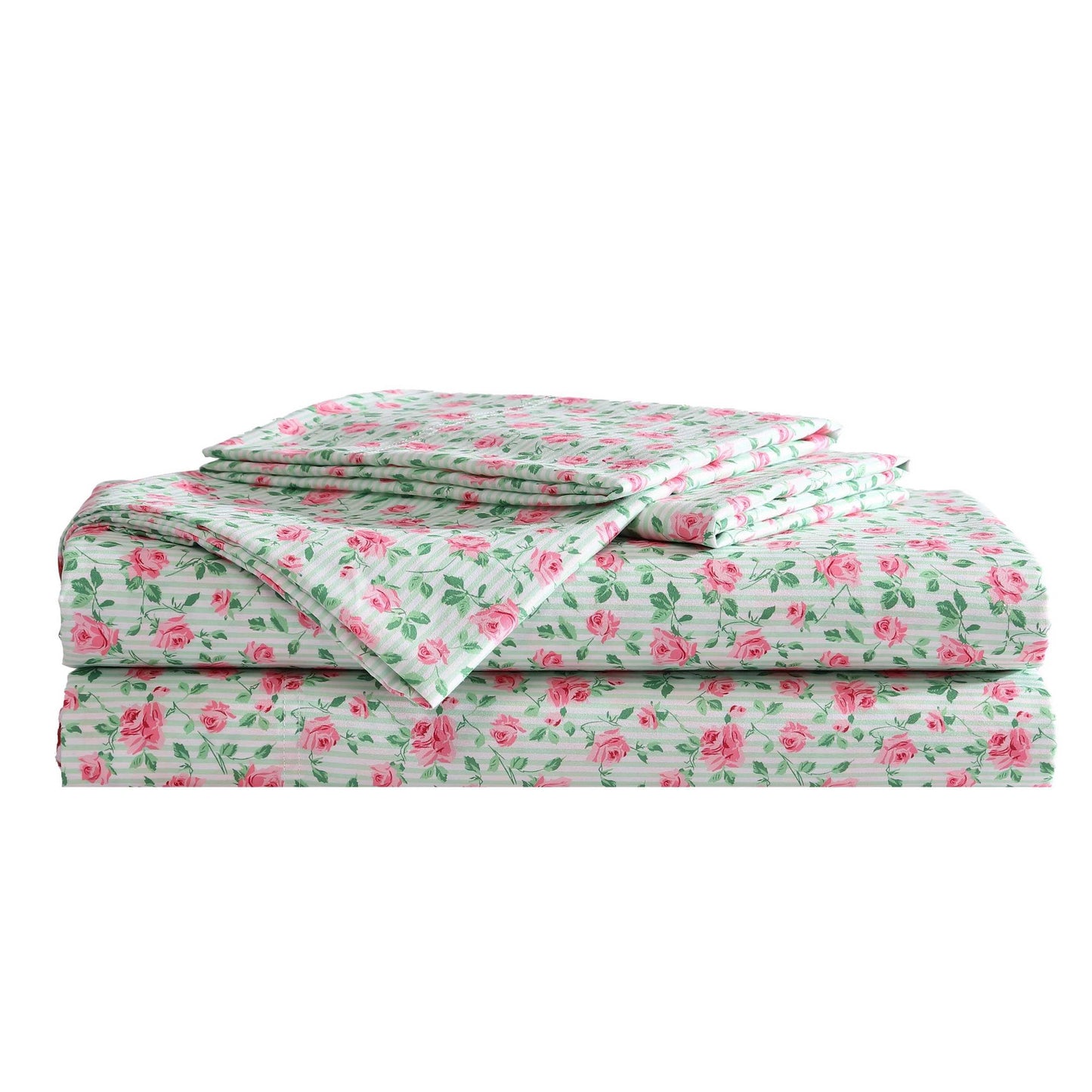 Betsey Johnson - Queen Bed Sheets, Fade & Wrinkle Resistant Bedding Set with Matching Sham(s), Soft & Lightweight Bedding Essentials (Flower Fun Green, Queen)