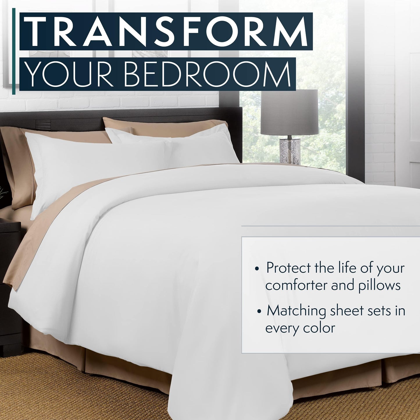 Pantrypoet King Bed Duvet Cover 104"x90", 3Pcs Soft Breathable Duvet Cover Set with Zipper Closure & 2 Pillow Shams 24"x40" (White, King (U.S. Standard))