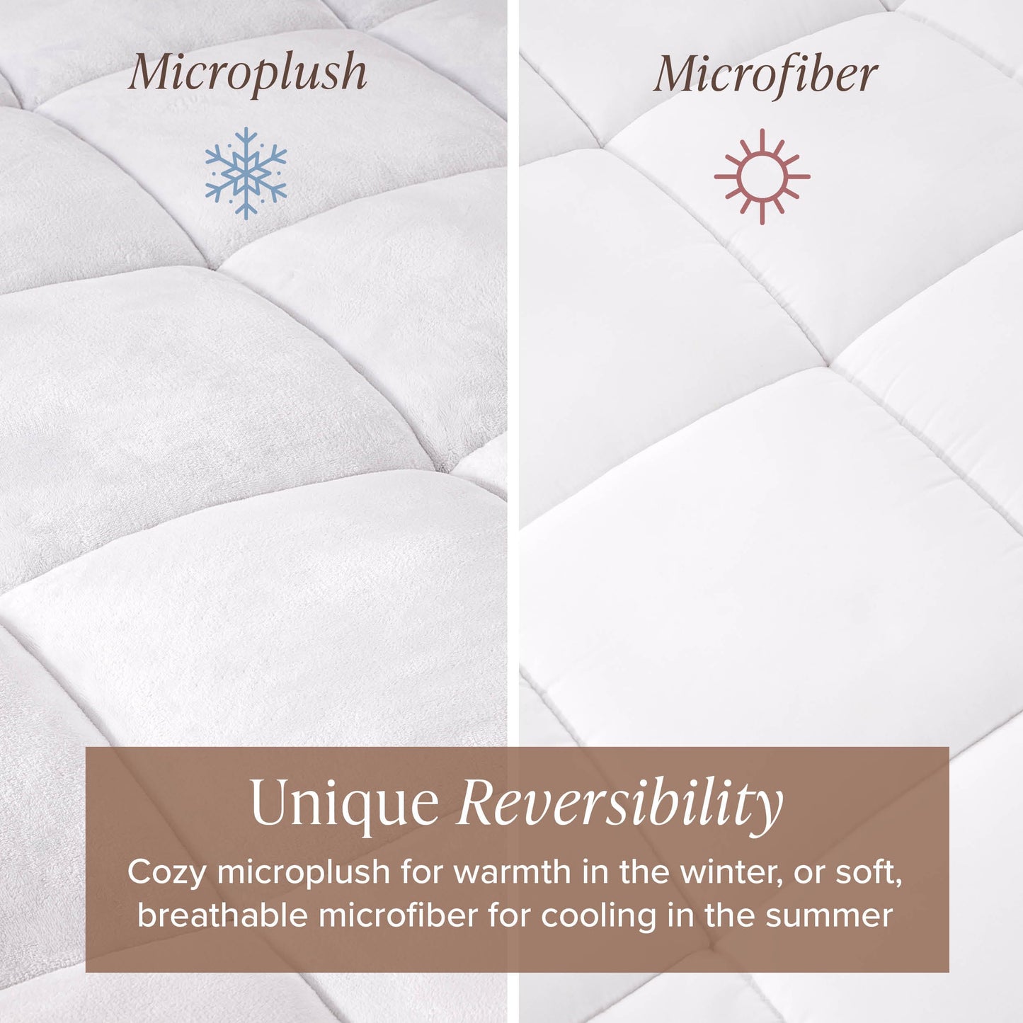 Bare Home Full XL Microplush Mattress Topper - Pillow Top Reversible - Soft Mattress Cover - Dual Sided All-Season - 8" to 24" Deep Pocket - Fitted Cover - Plush Mattress Pad (Full XL)